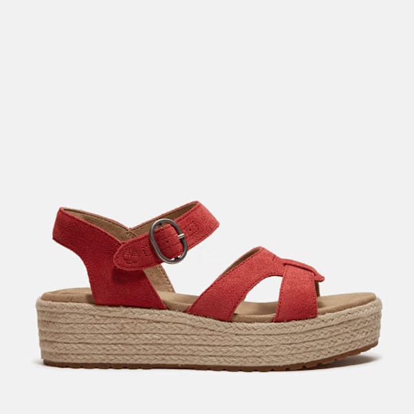 Timberland Santorini Sun Backstrap Sandal Red Suede Women'S