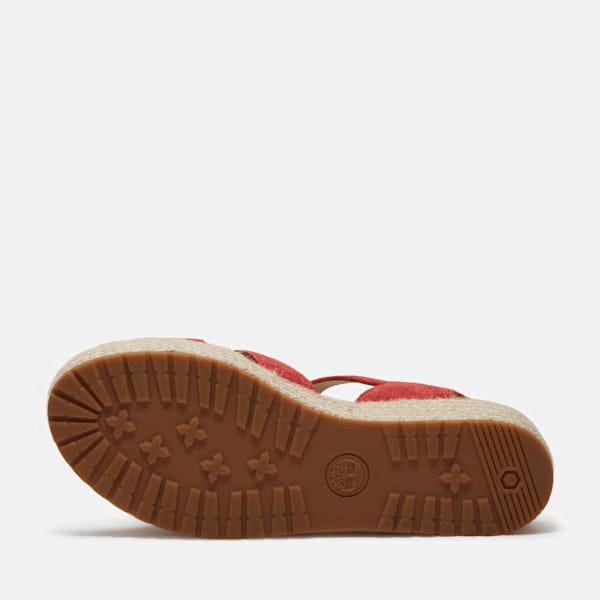 Timberland Santorini Sun Backstrap Sandal Red Suede Women'S