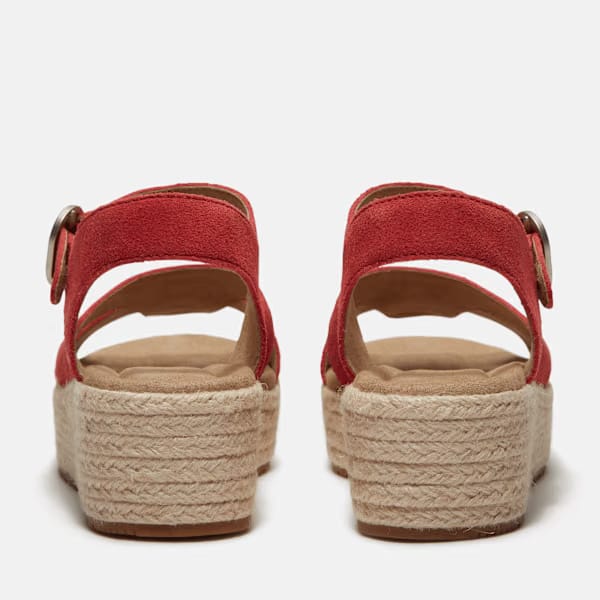 Timberland Santorini Sun Backstrap Sandal Red Suede Women'S