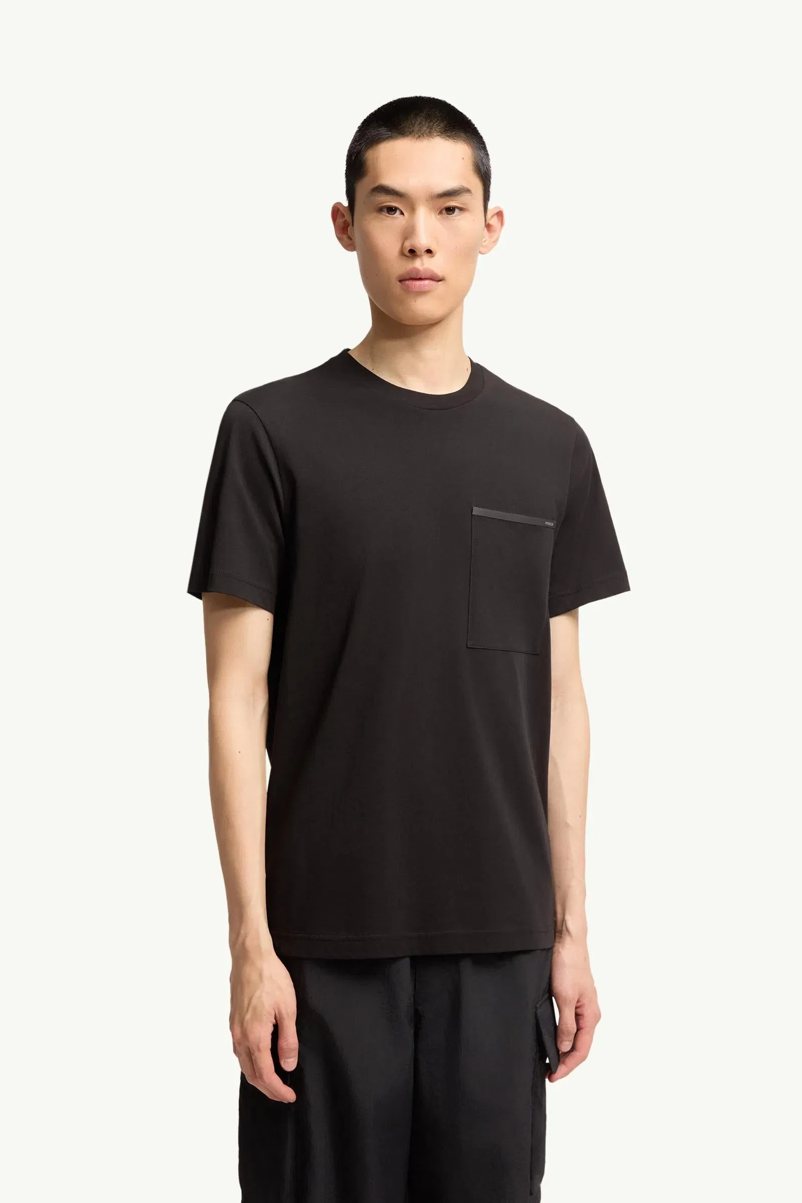 Moncler Cotton Jersey T-Shirt With Chest Pocket Black Black