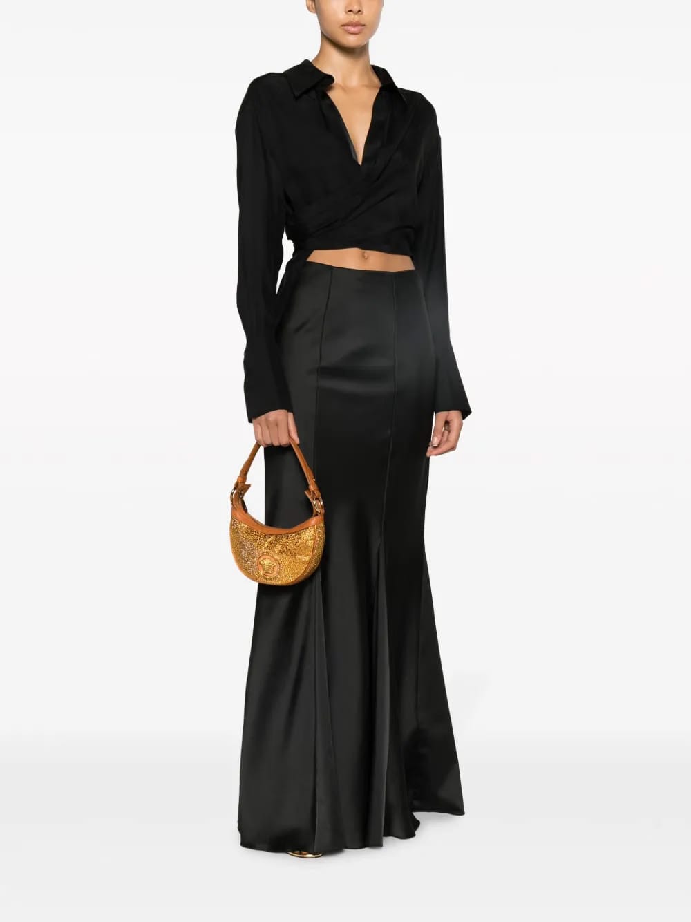 Repeat crystal-embellished shoulder bag