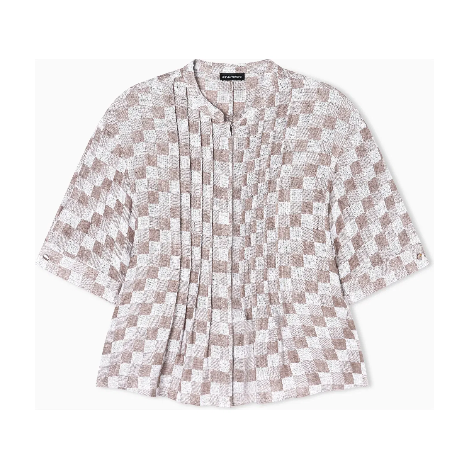 Emporio Armani Check linen gauze shirt