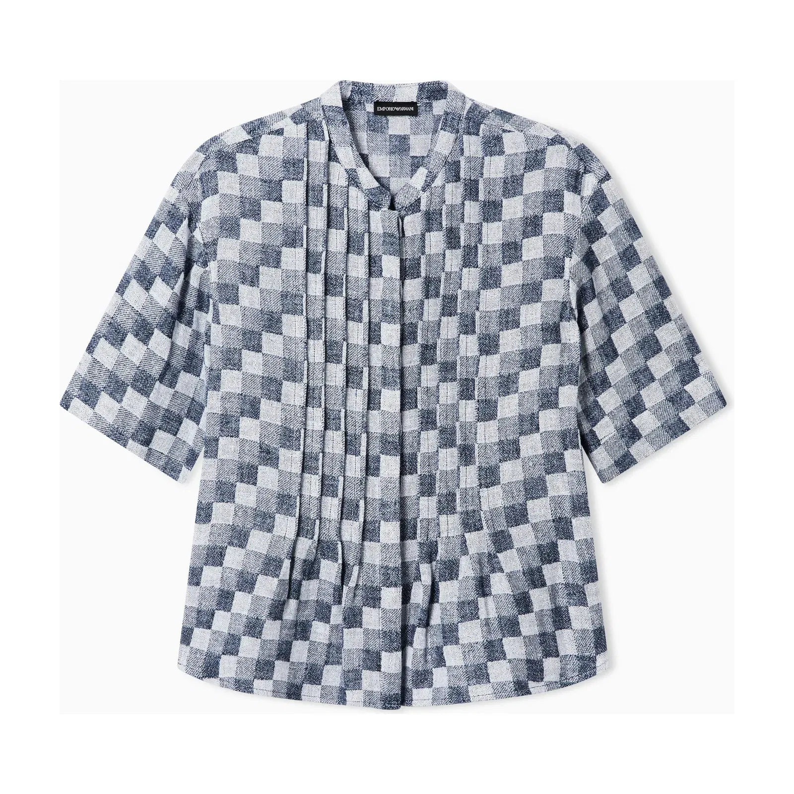 Emporio Armani Check linen gauze shirt