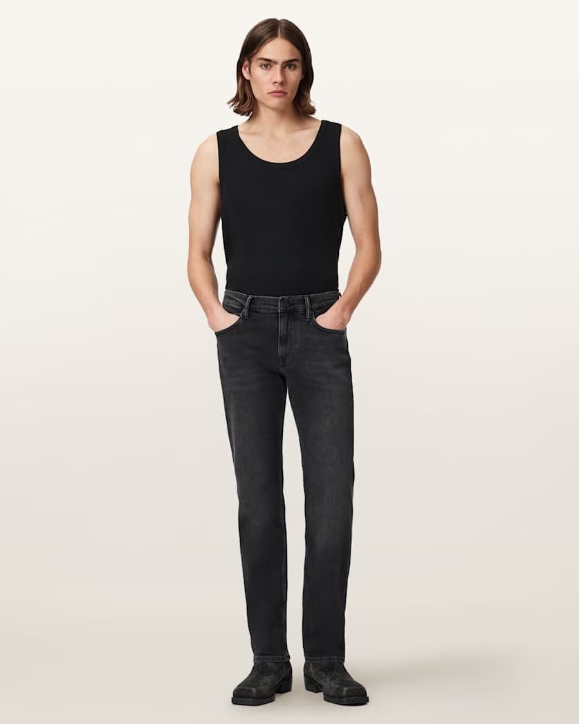 AllSaints Sid Comfort Denim Skinny Jeans Washed Black