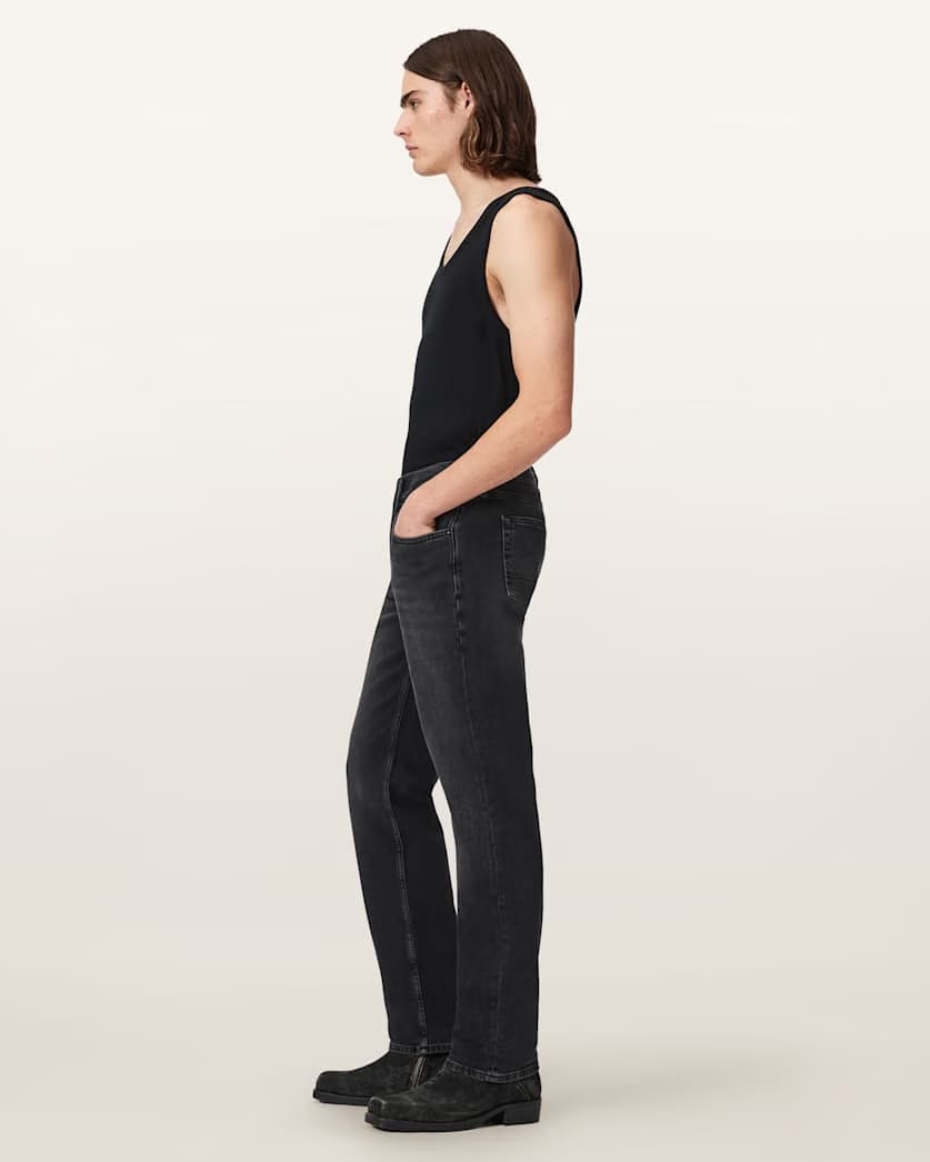 AllSaints Sid Comfort Denim Skinny Jeans Washed Black