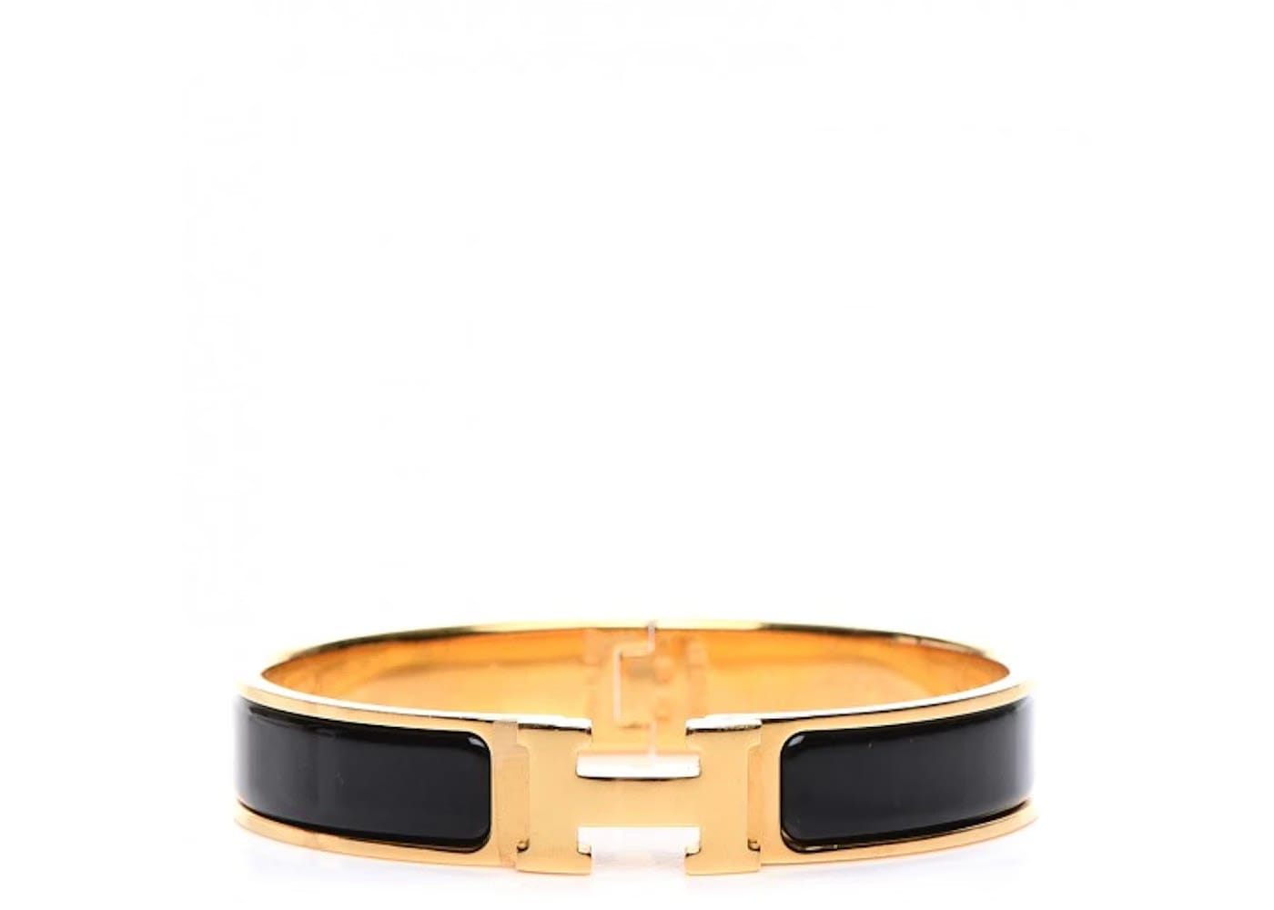 Hermes Bracelet Narrow Clic Clac H Enamel Gm Black