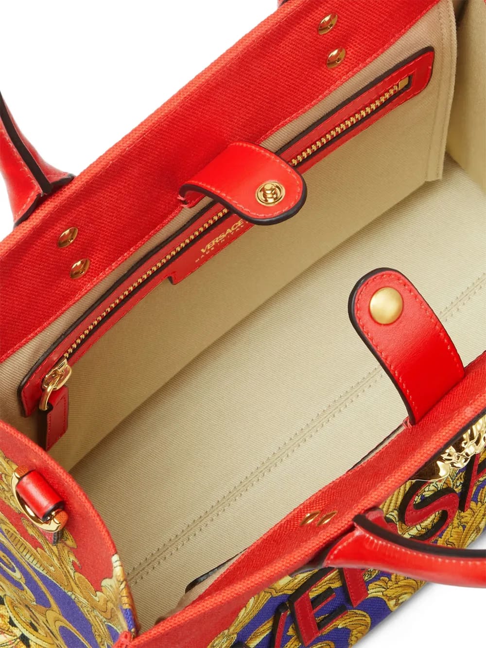 baroque-print tote bag