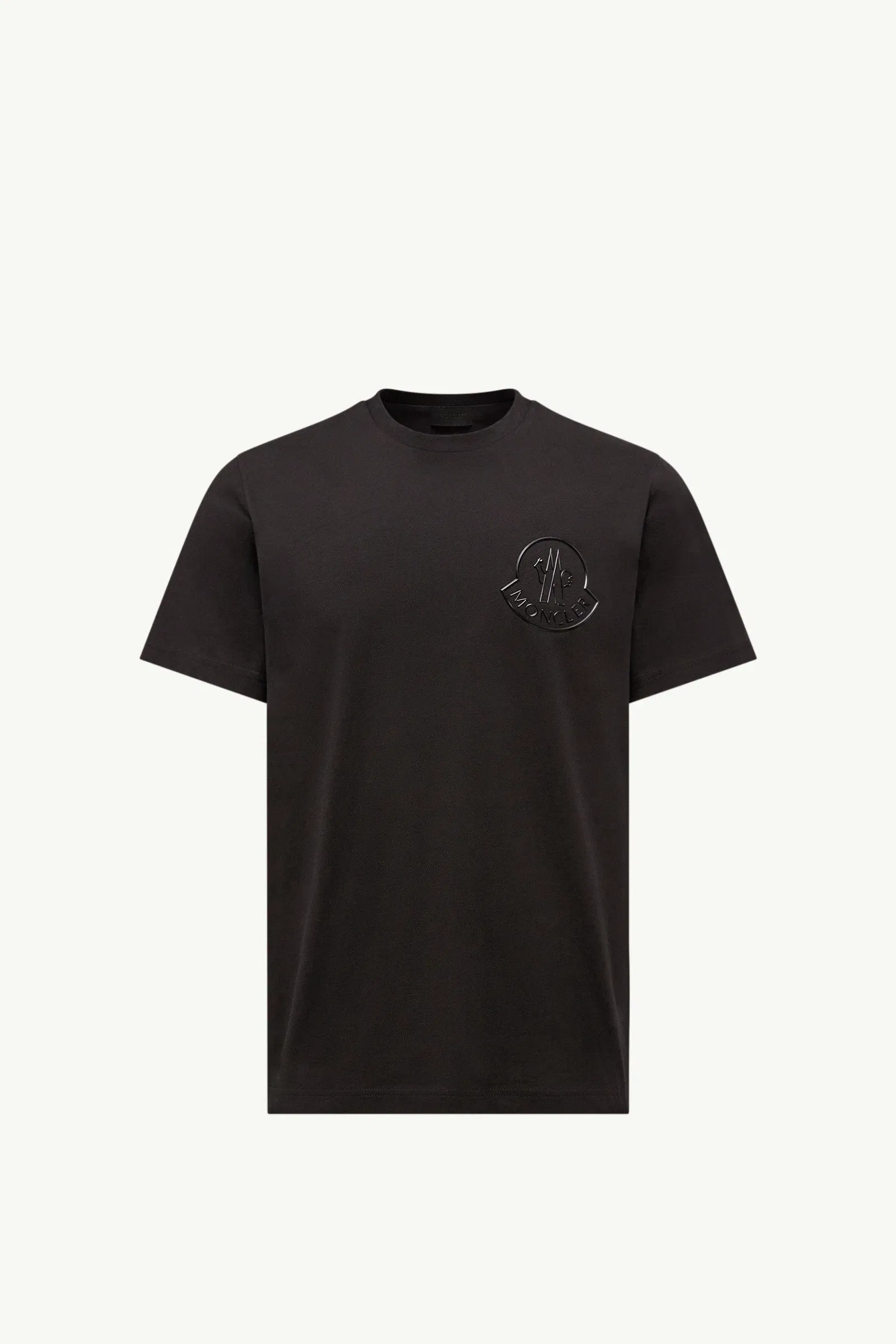 Moncler Three-Dimensional Logo Cotton T-Shirt Black Black