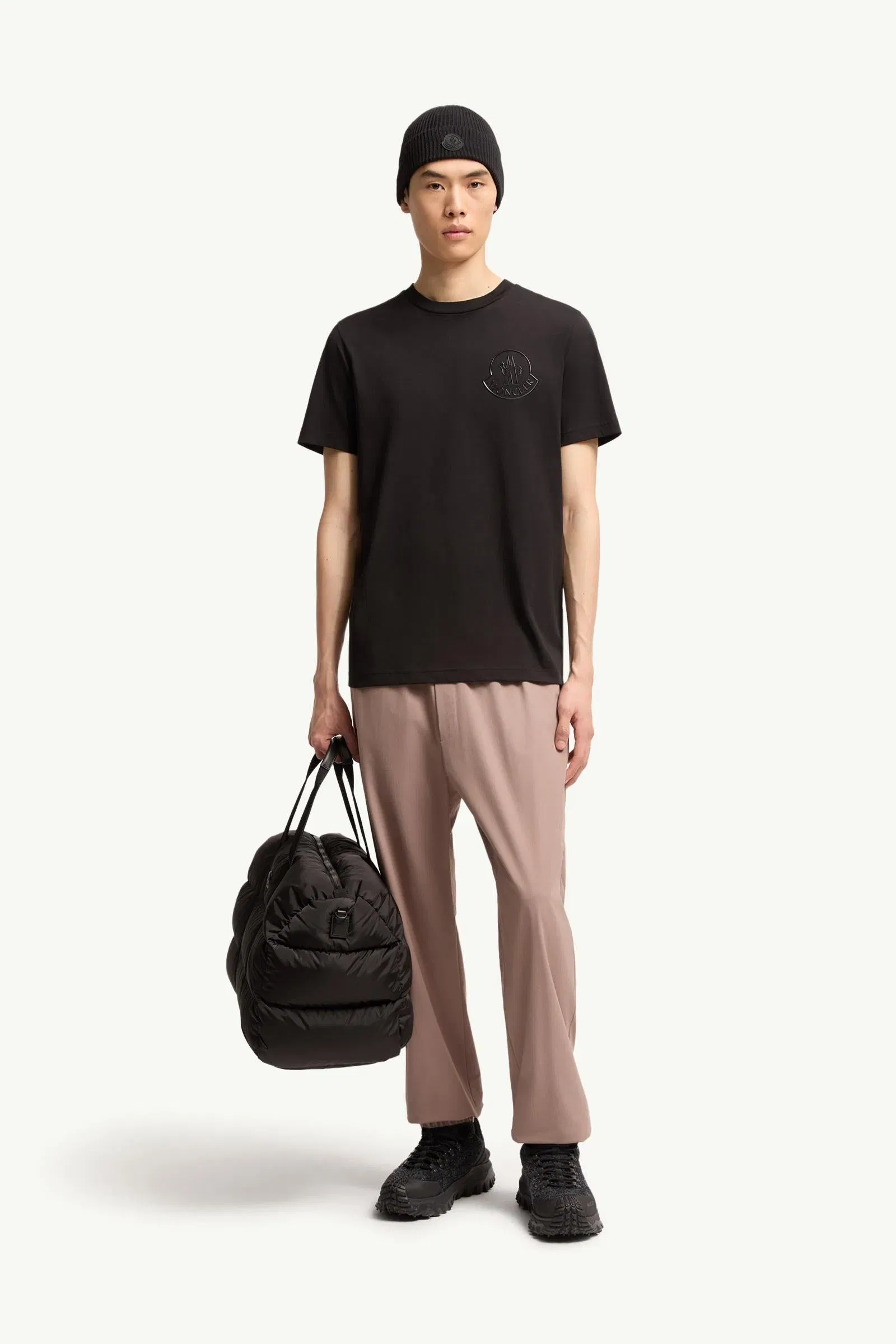 Moncler Three-Dimensional Logo Cotton T-Shirt Black Black