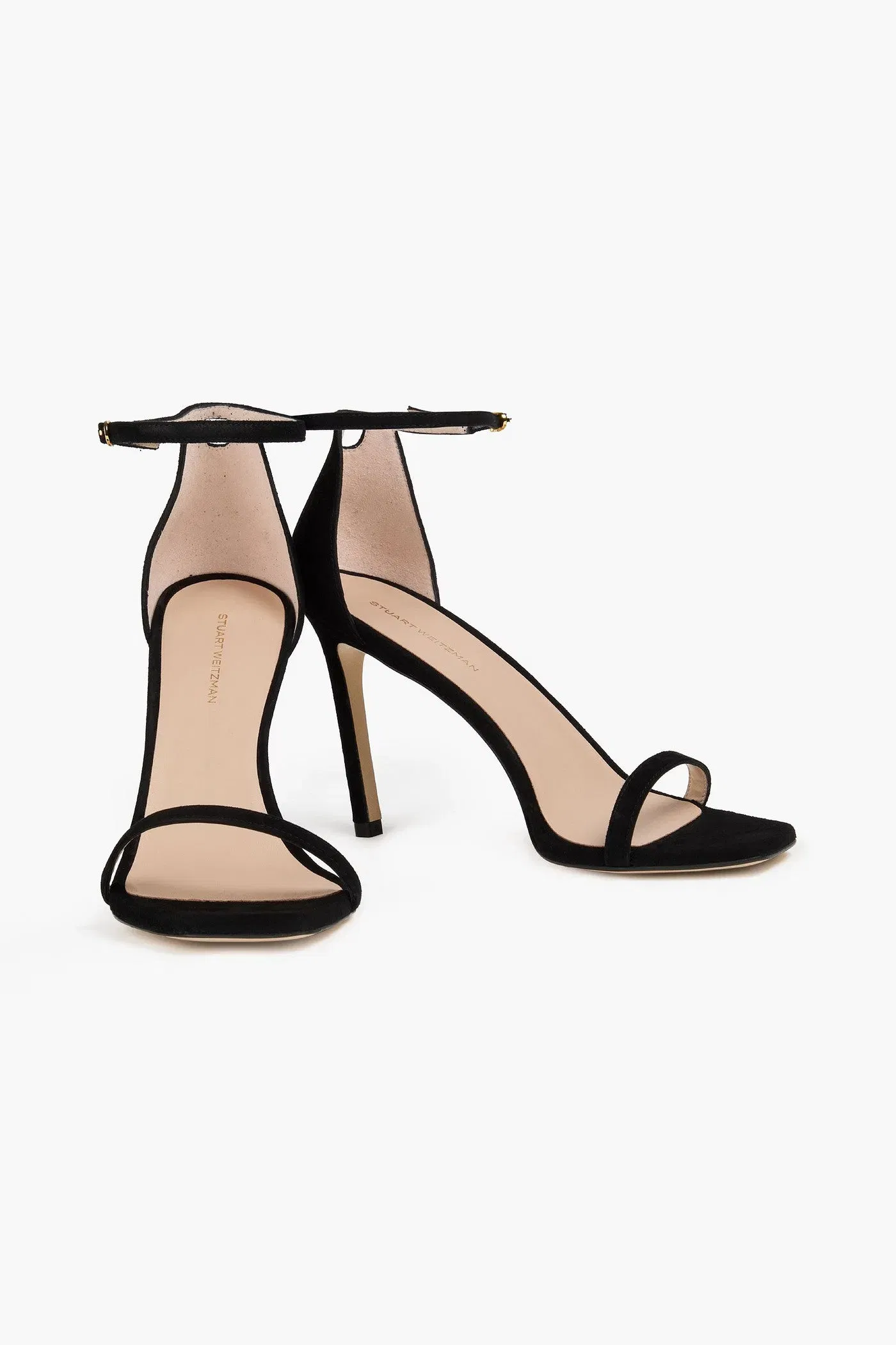 Stuart Weitzman Amelina 95 Suede Sandals Black Women's