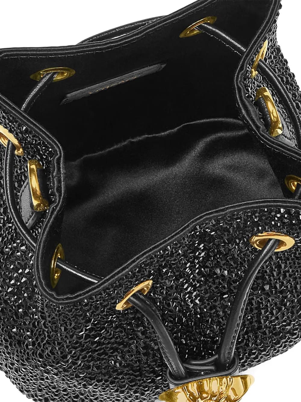 La Medusa crystal-embellished mini bucket bag