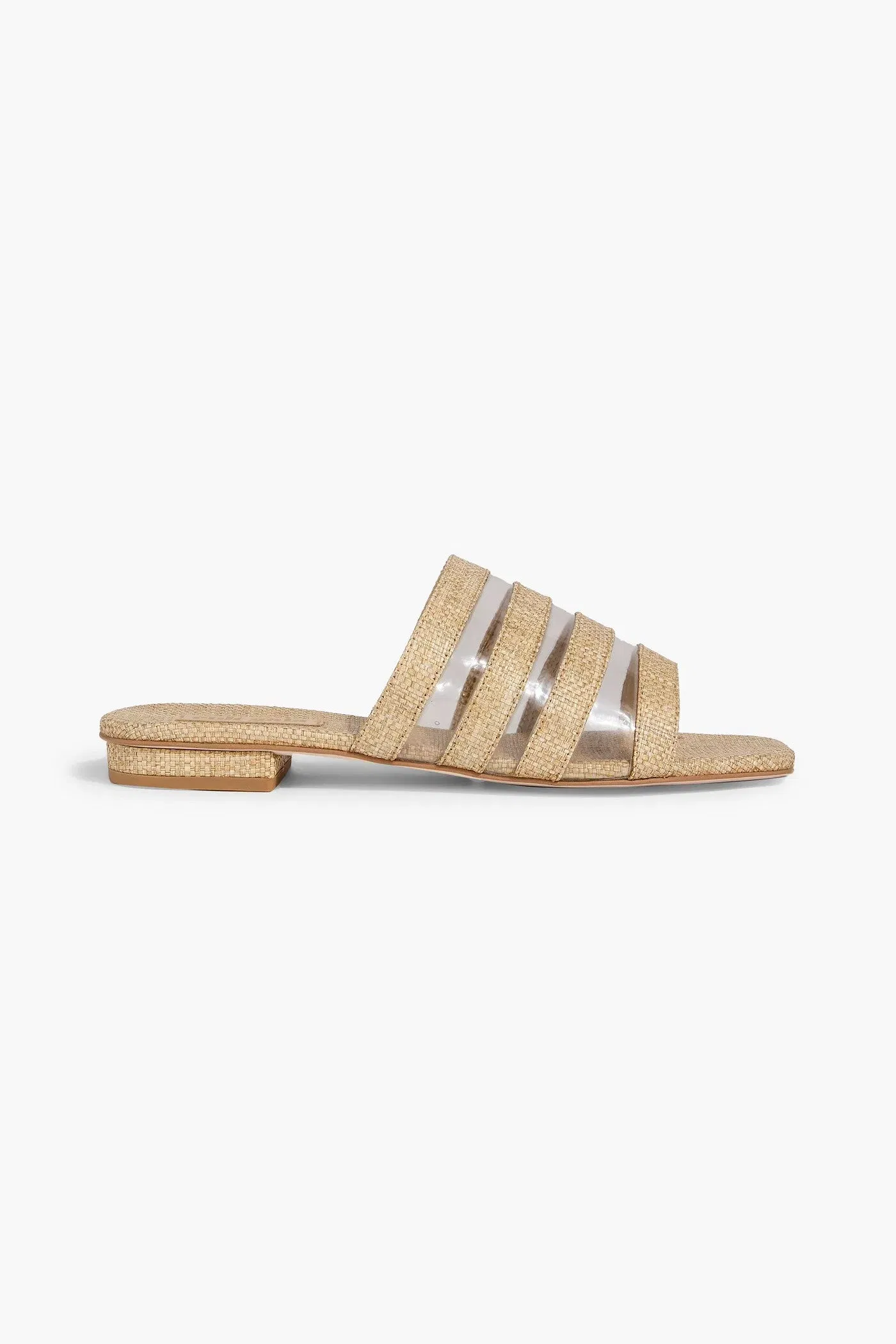 Cult Gaia Sarelle Raffia And Pvc Sandals Beige Women's