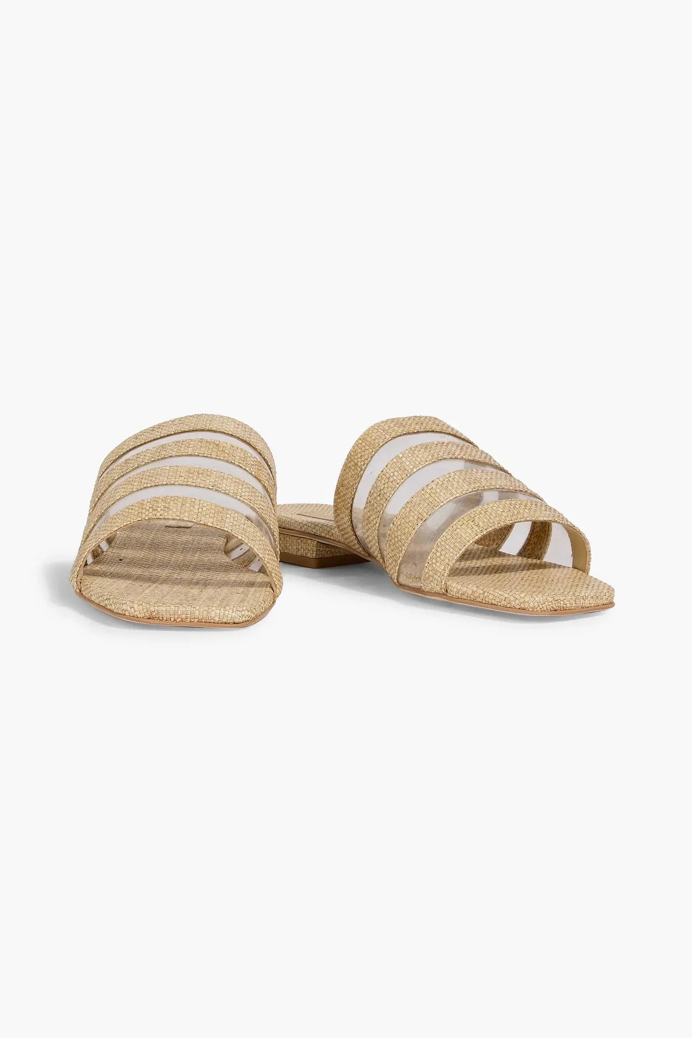 Cult Gaia Sarelle Raffia And Pvc Sandals Beige Women's