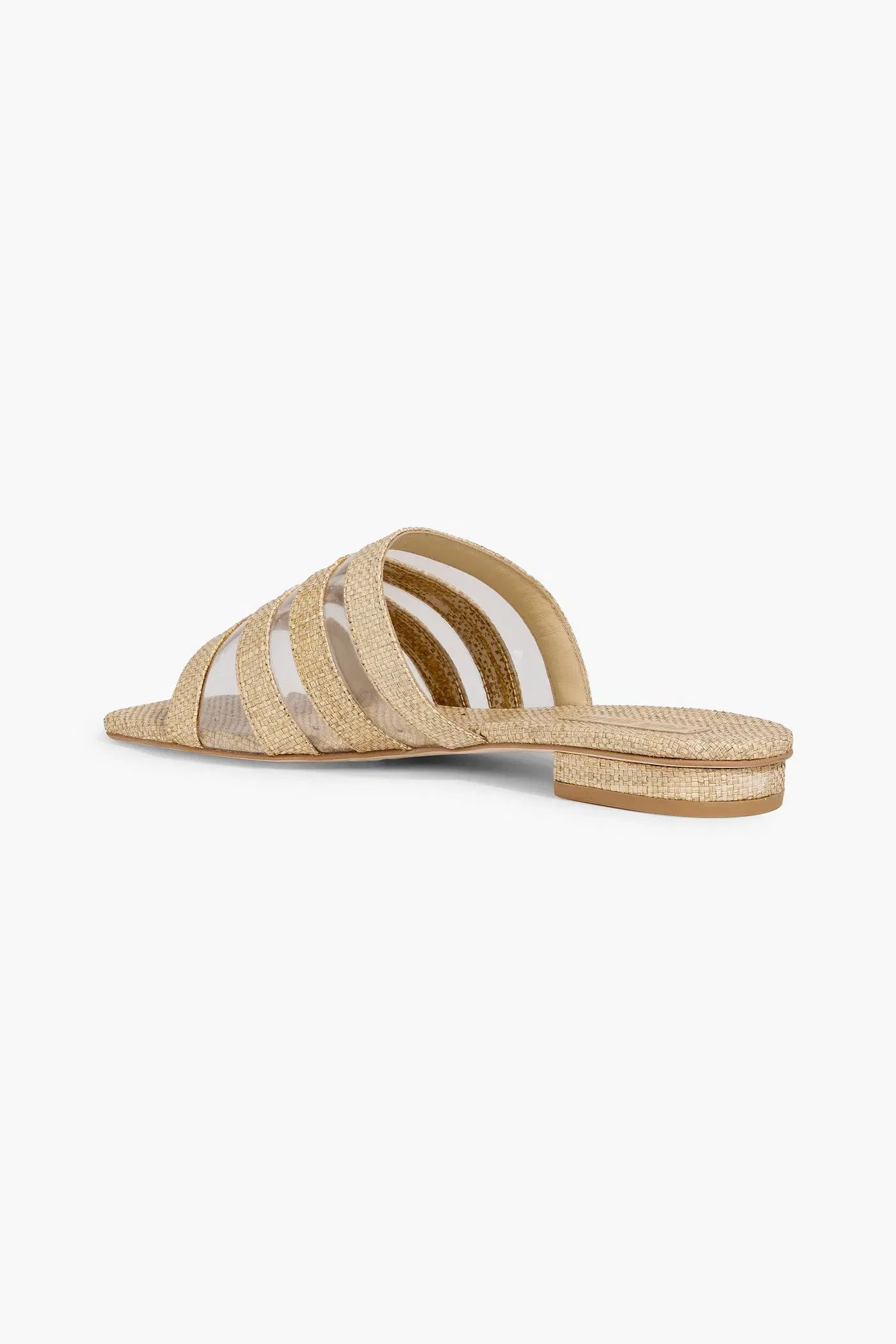 Cult Gaia Sarelle Raffia And Pvc Sandals Beige Women's