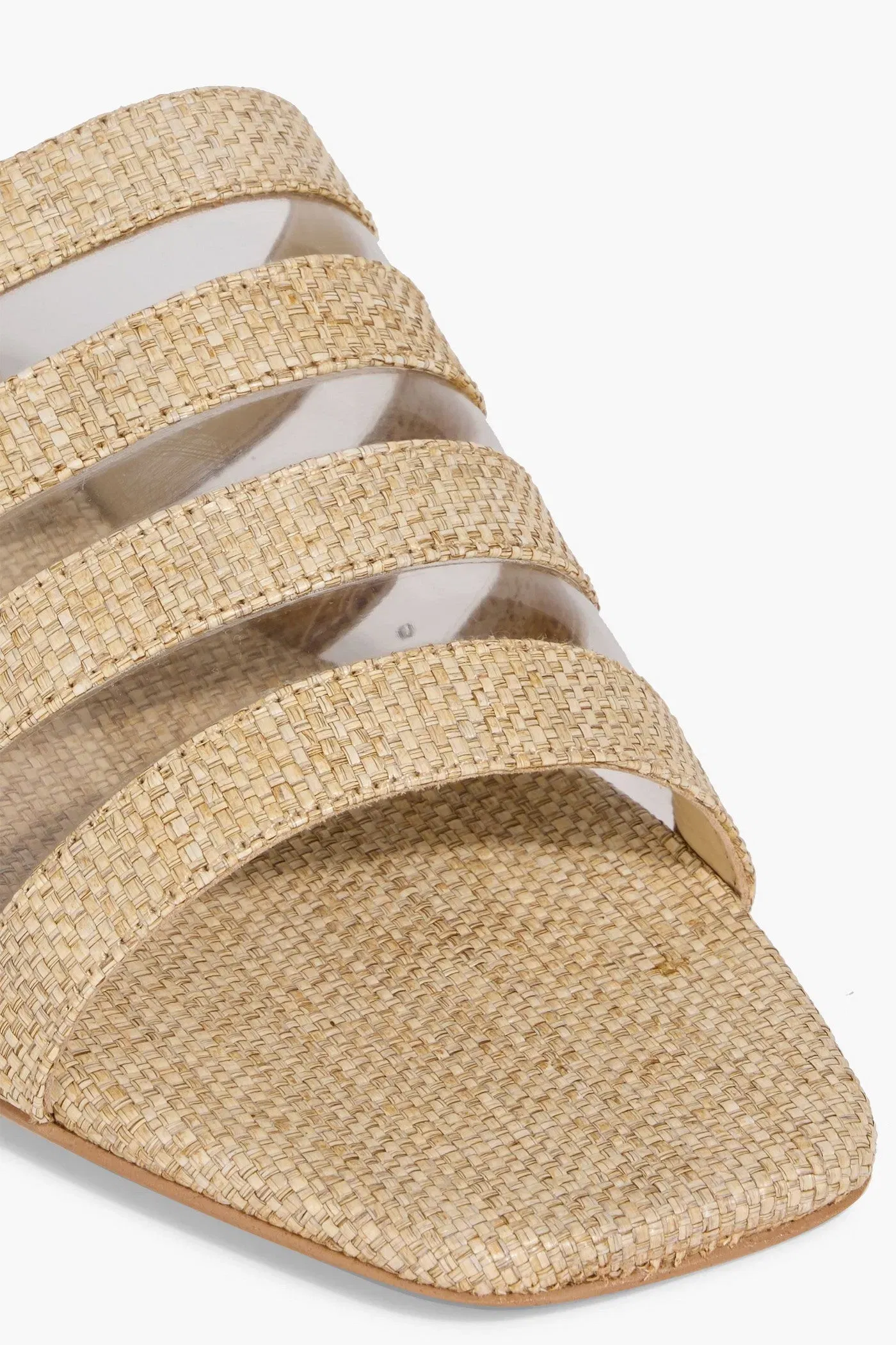 Cult Gaia Sarelle Raffia And Pvc Sandals Beige Women's