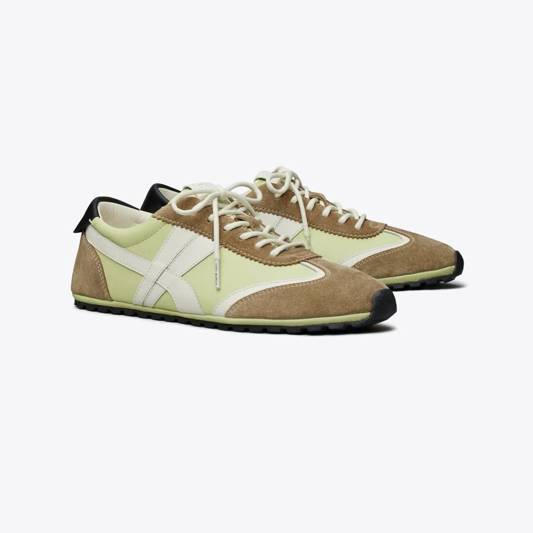 Tory Burch Hank Field Sneaker GREEN / CREAM / BROWN