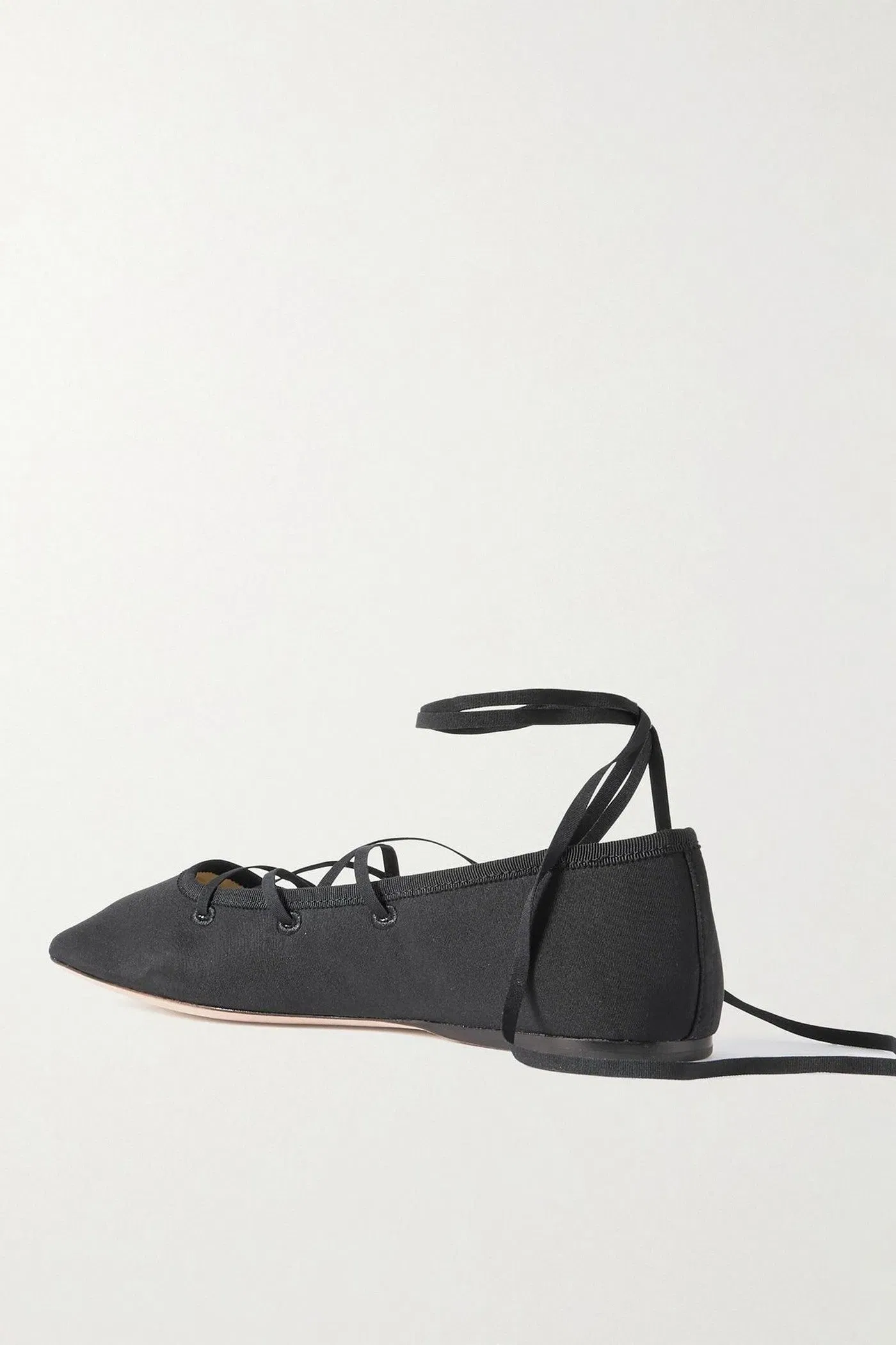 Loeffler Randall Louisa Lace-Up Faille Ballet Flats Black Women's