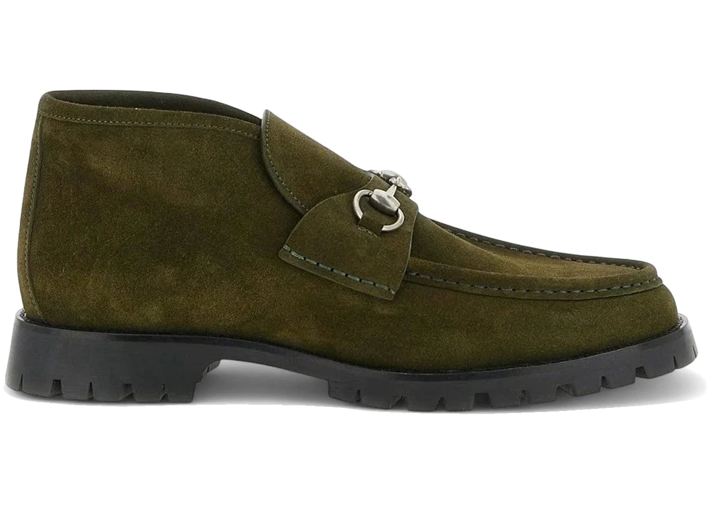 Gucci Horsebit Ankle Boot Green Suede