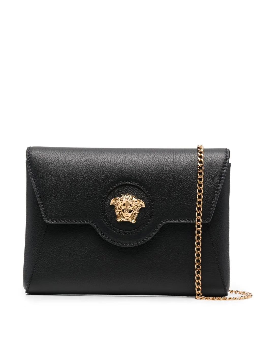 Medusa-plaque leather crossbody bag
