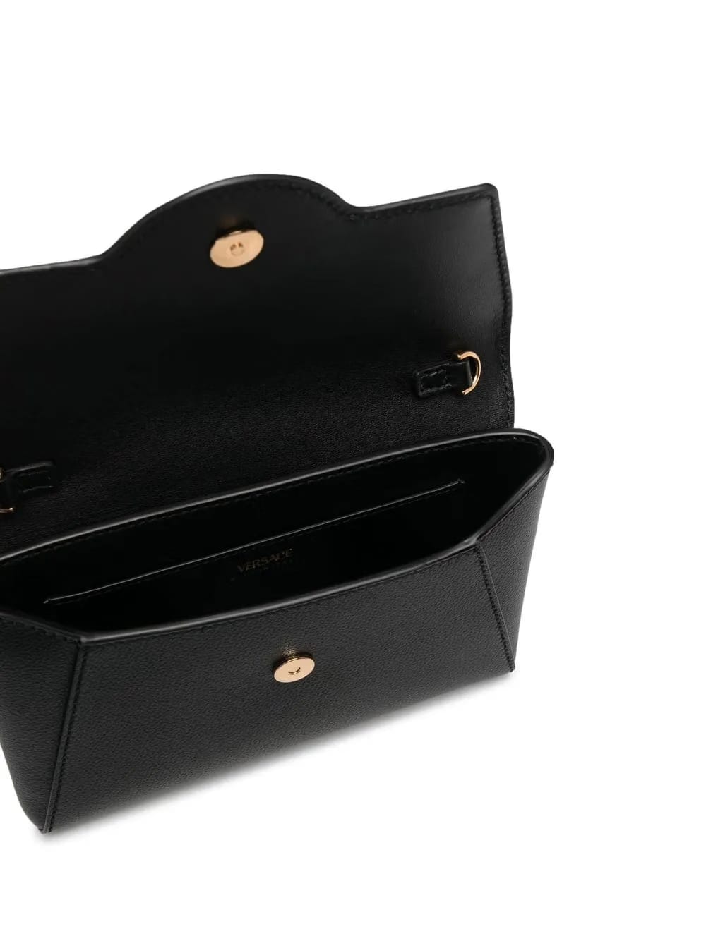 Medusa-plaque leather crossbody bag