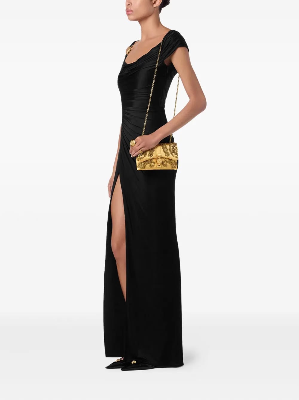 Kleio bead-embellished clutch bag