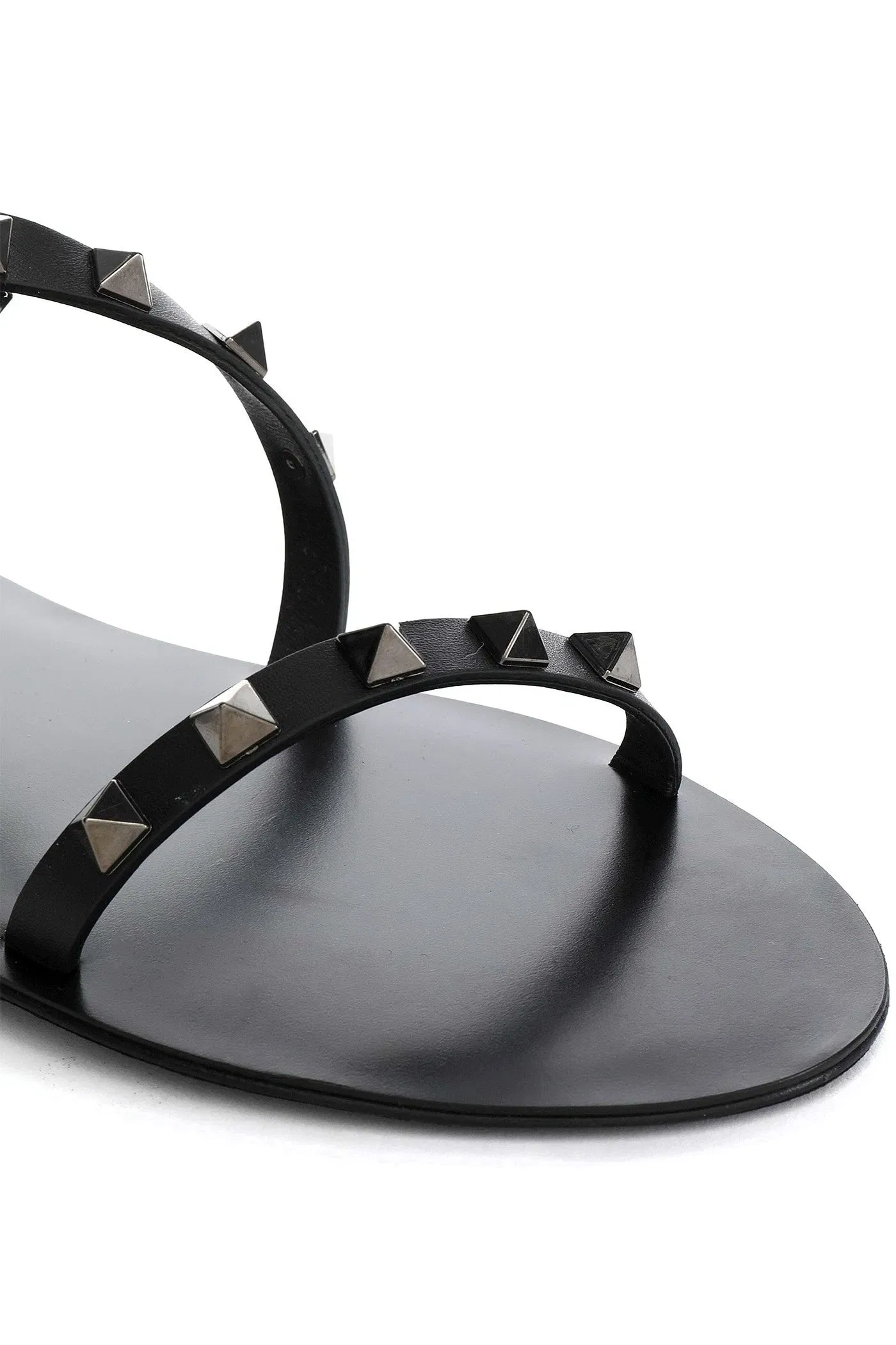 Valentino Garavani Rockstud Lace-Up Leather Sandals Black Women's