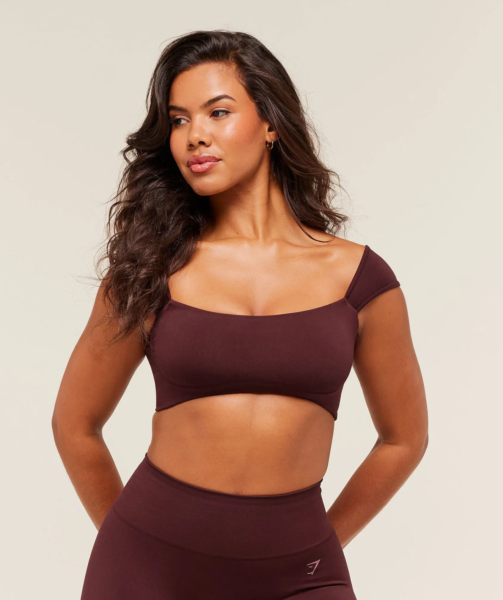 Women's Gymshark Soft Sculpt Cap Sleeve Bralette Rich Maroon