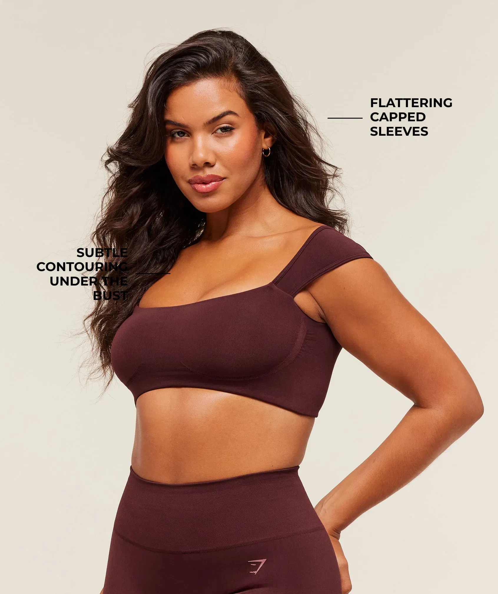 Women's Gymshark Soft Sculpt Cap Sleeve Bralette Rich Maroon