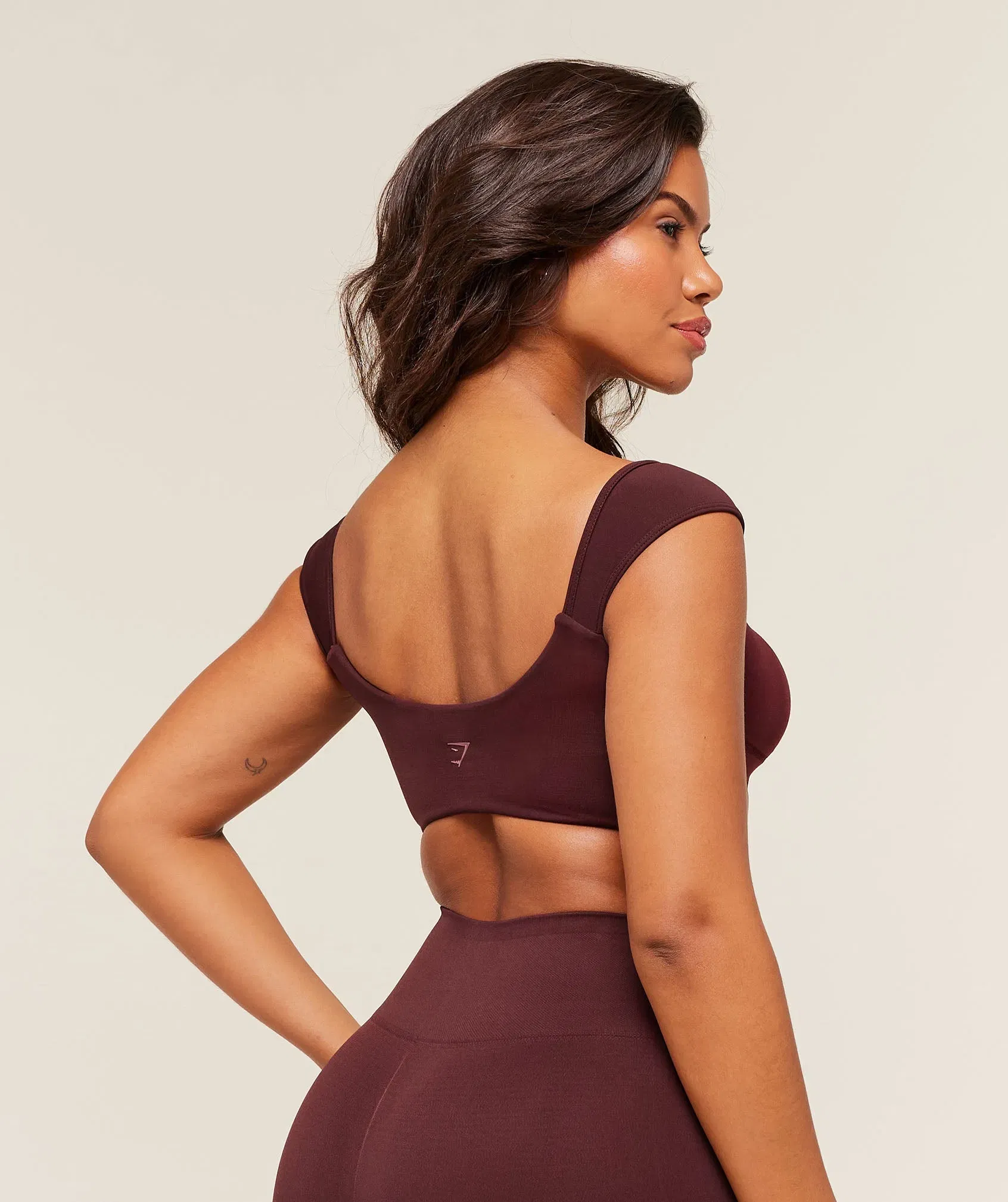 Women's Gymshark Soft Sculpt Cap Sleeve Bralette Rich Maroon