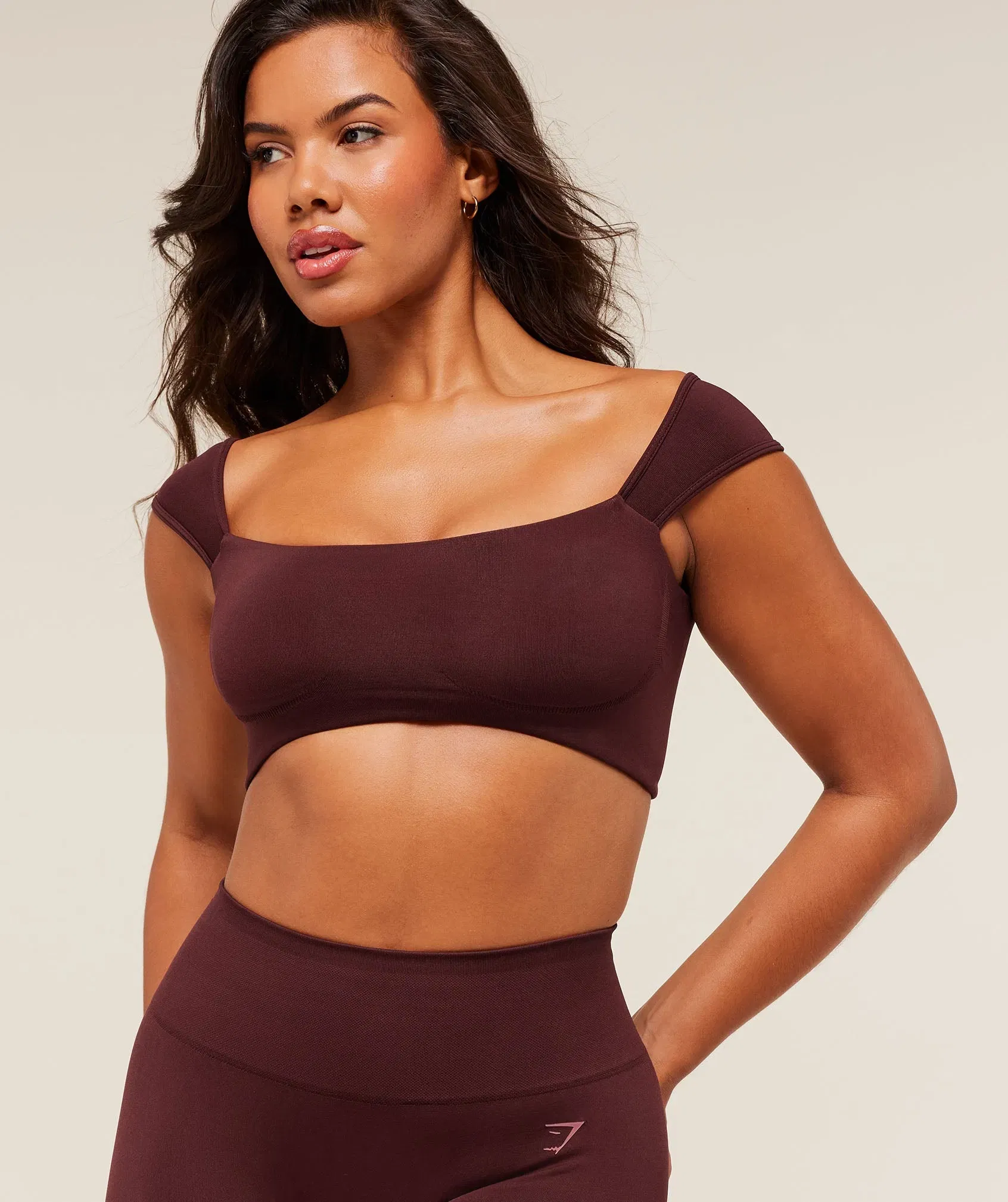 Women's Gymshark Soft Sculpt Cap Sleeve Bralette Rich Maroon