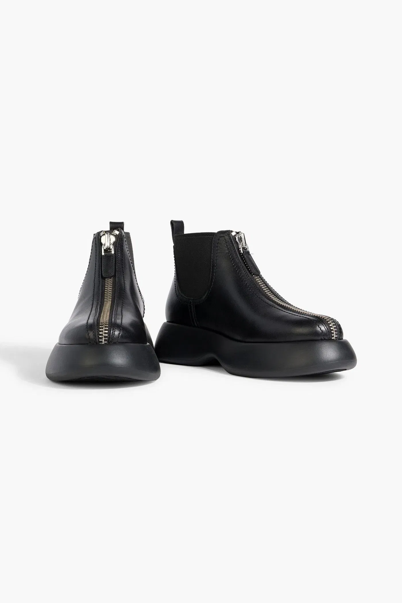 3.1 Phillip Lim Mercer Leather Platform Ankle Boots Black Women's
