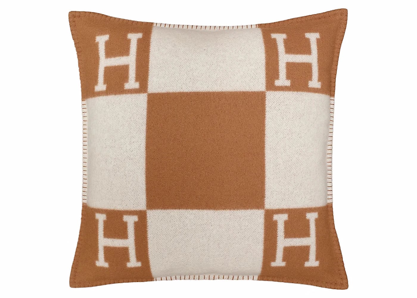 Hermes Avalon Pillow Large Model Ecru/Camel