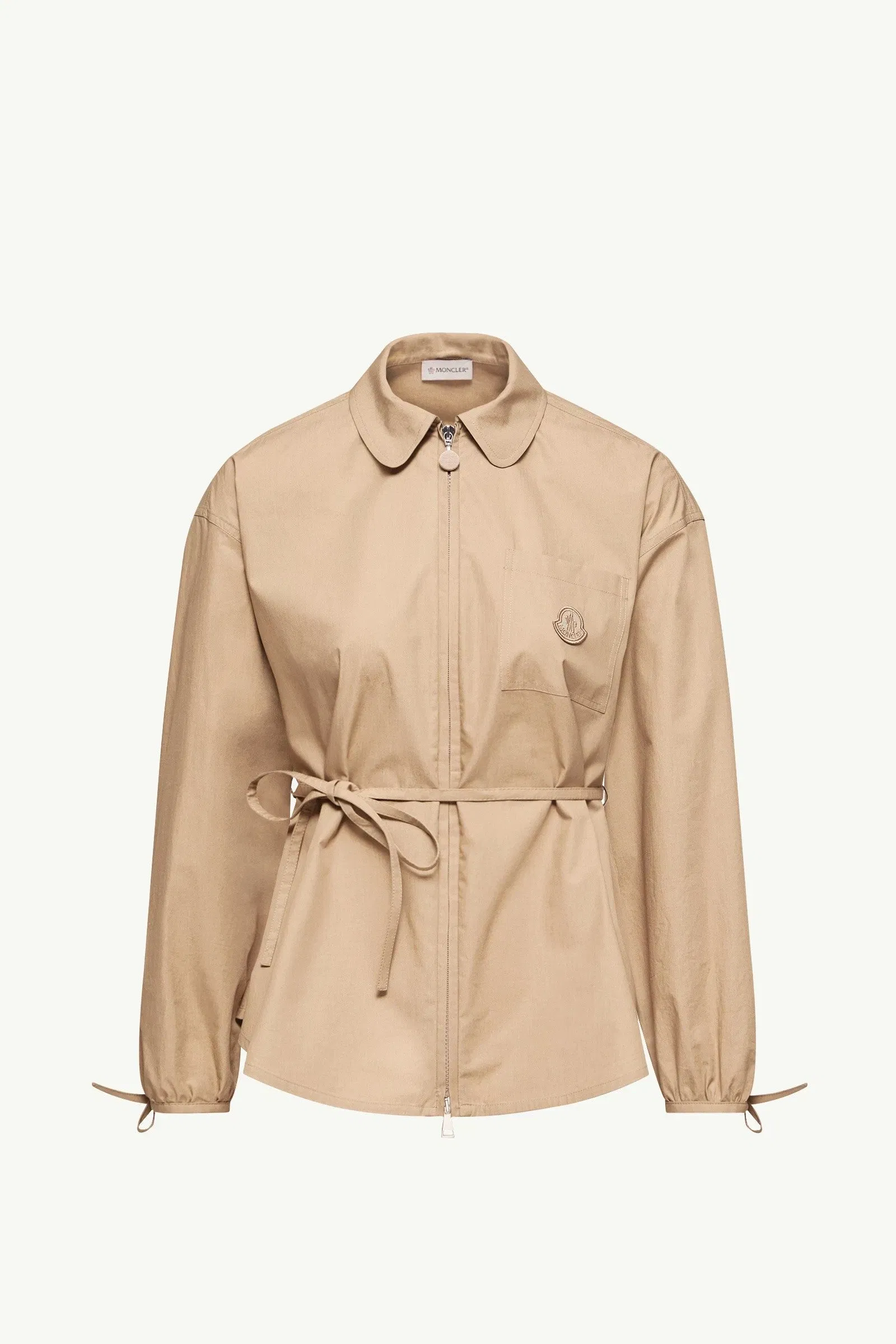 Moncler Cotton Poplin Zip-Up Shirt Jacket Beige Beige