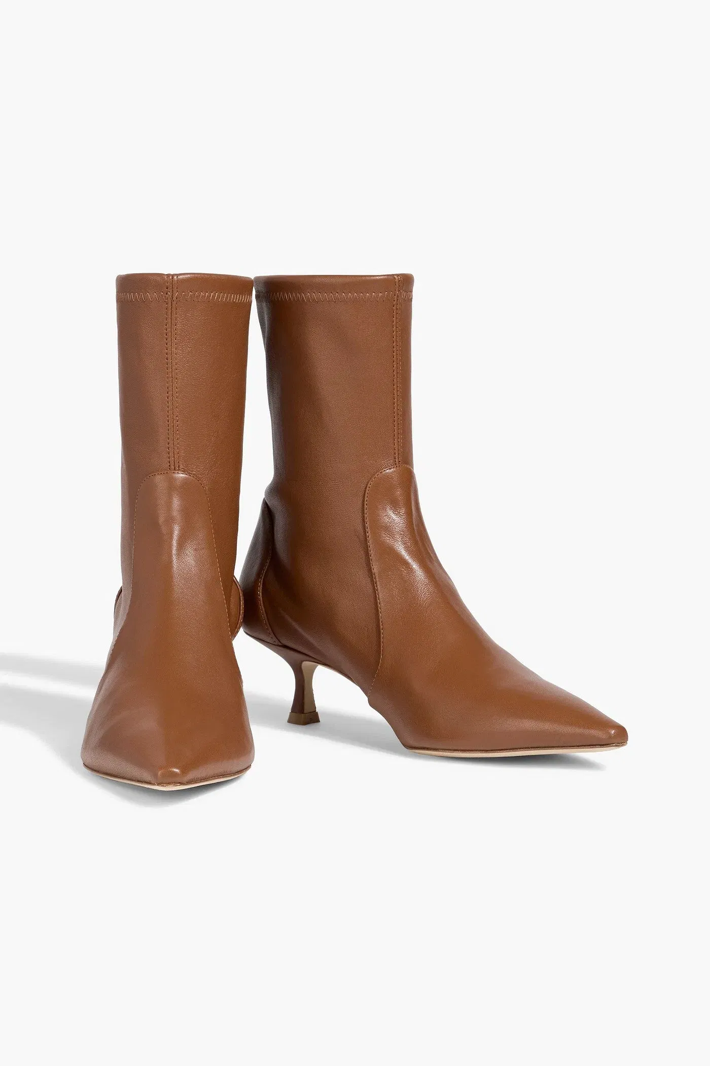 Stuart Weitzman Naomi 50 Leather Ankle Boots Brown Women's