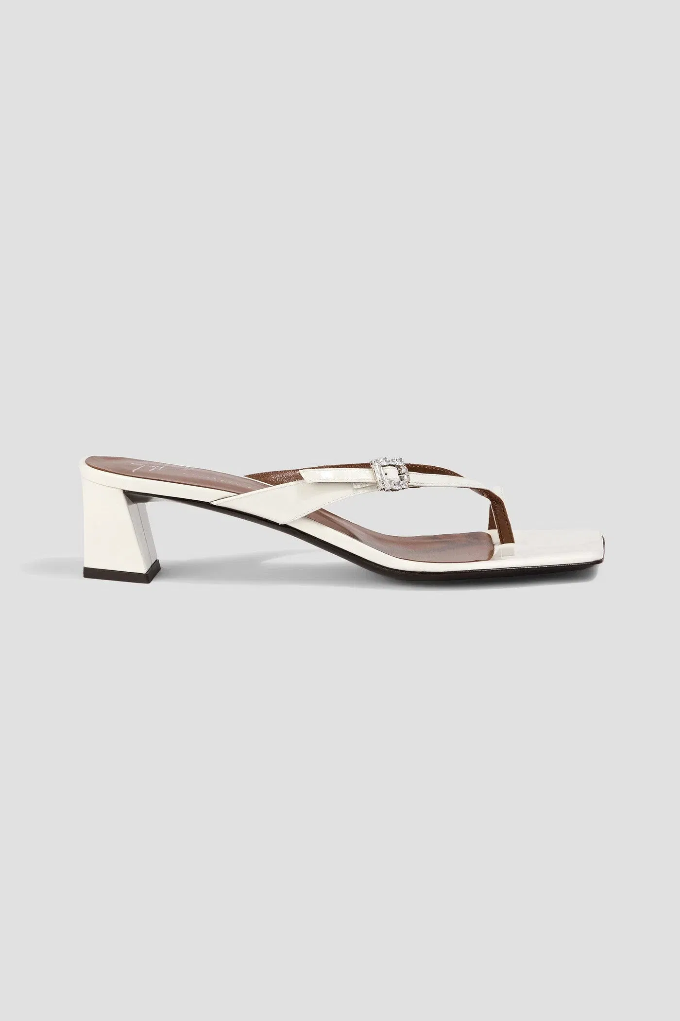 Giuseppe Zanotti Amandhine 45 Patent-Leather Mules White Women's