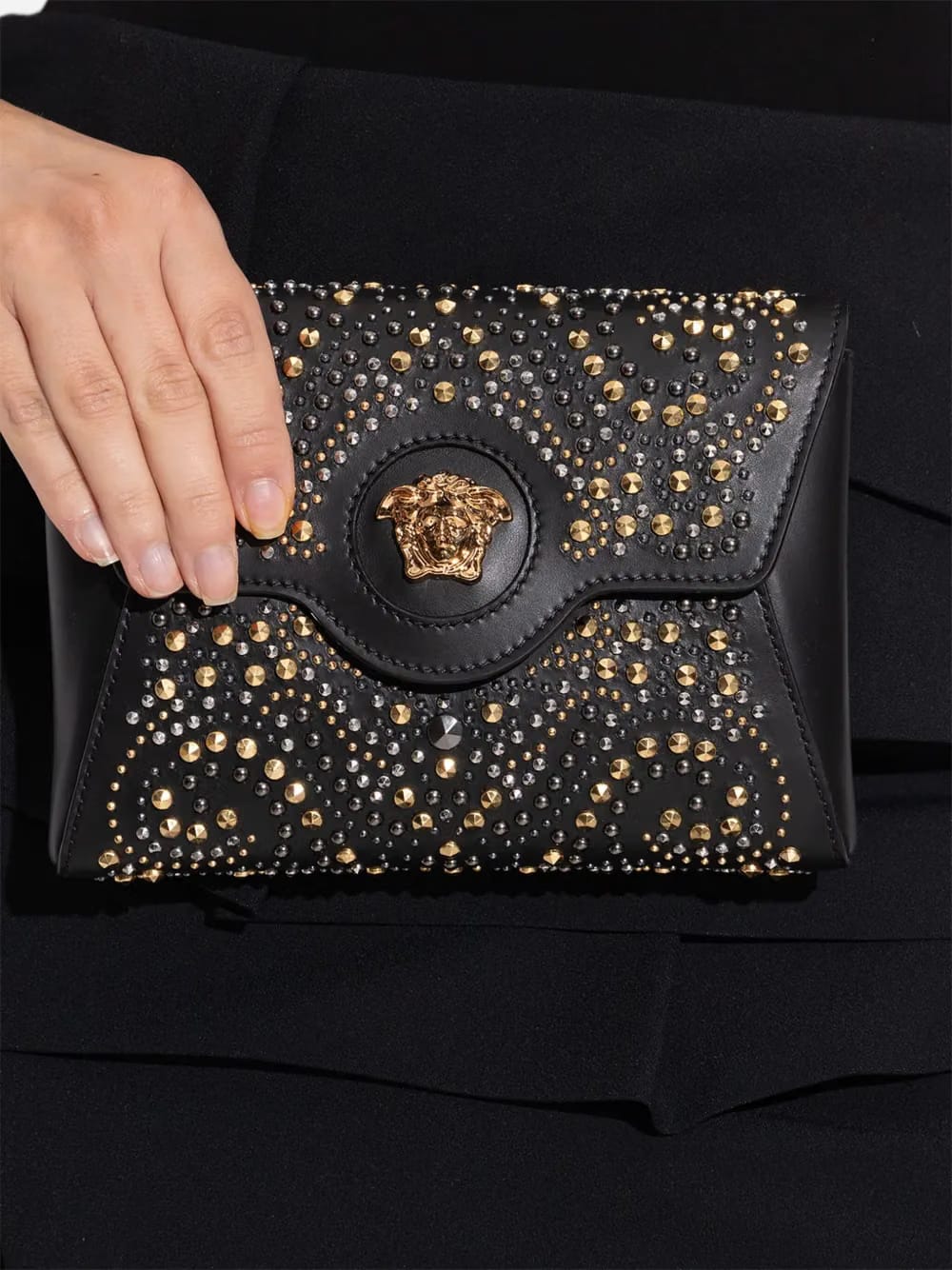 studded clutch bag