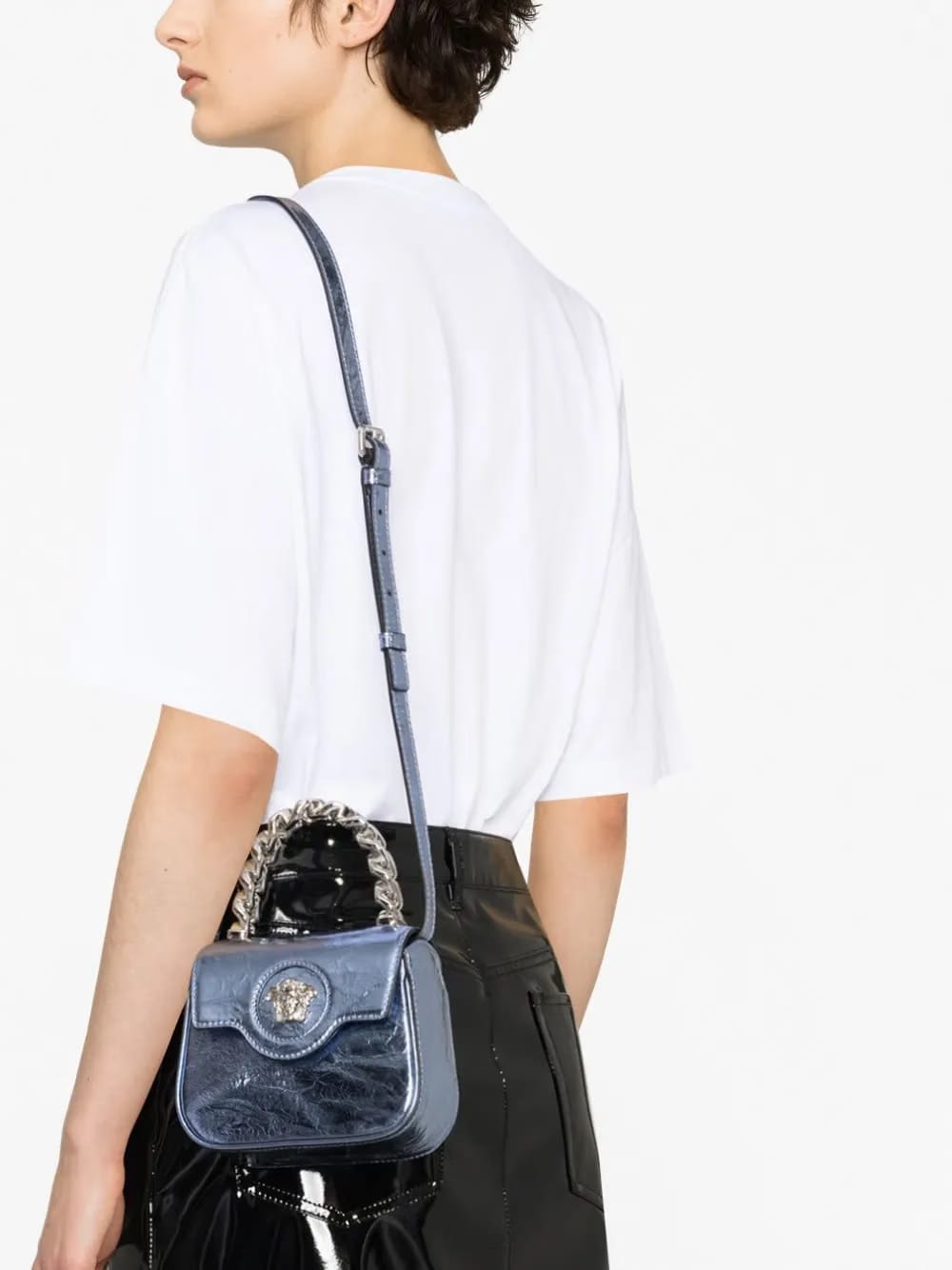 La Medusa metallic leather mini bag