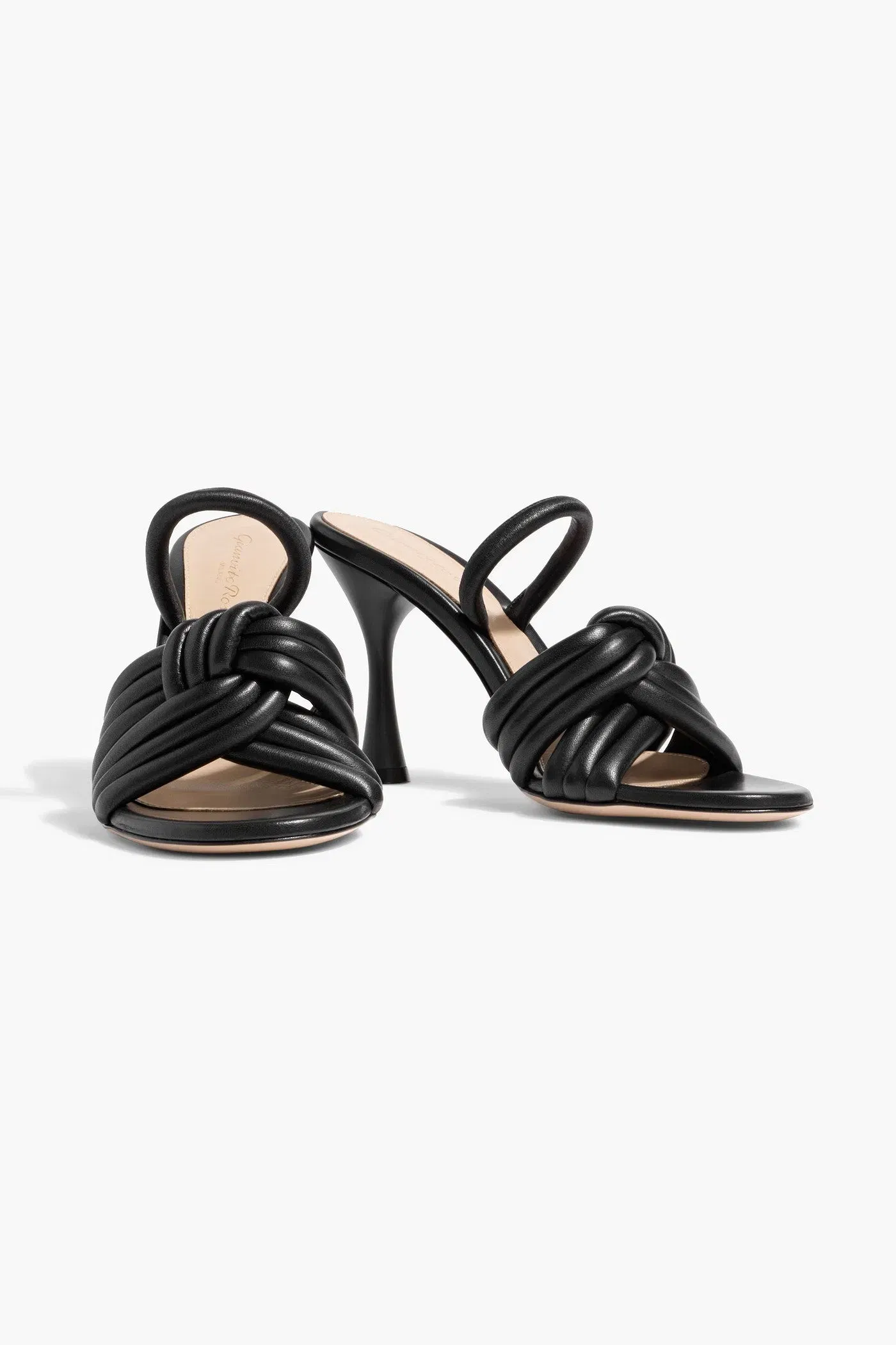 Gianvito Rossi Ottavia Twisted Leather Mules Black Women's