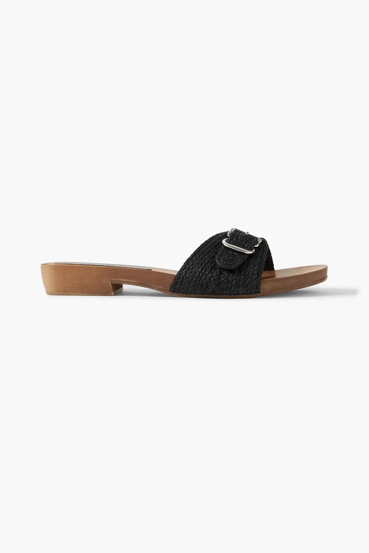 Gabriela Hearst Clover Buckled Jute Slides Black Women's