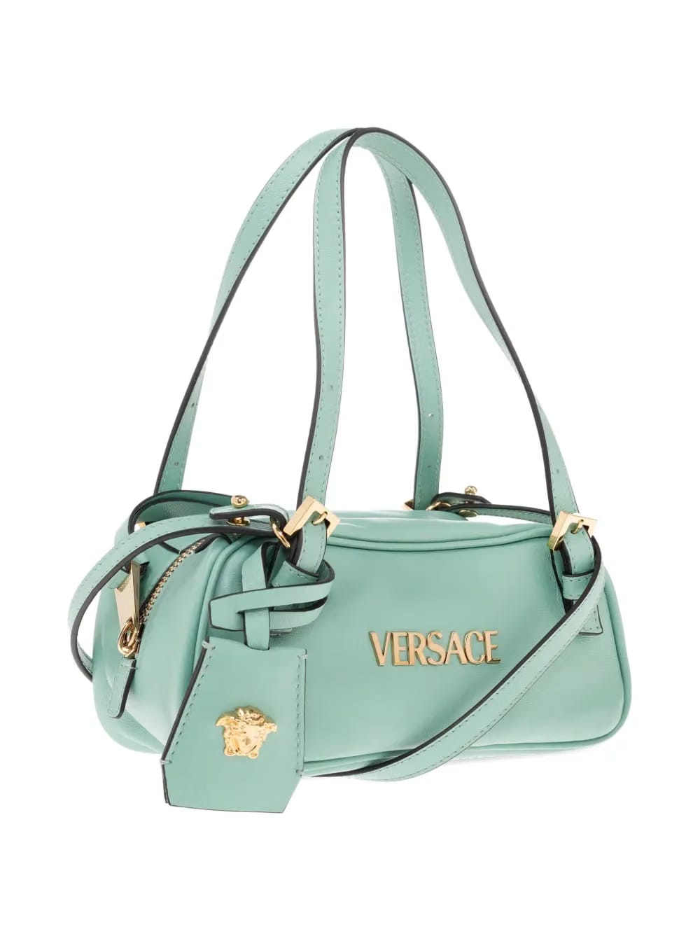 Versace Tag leather mini shoulder bag