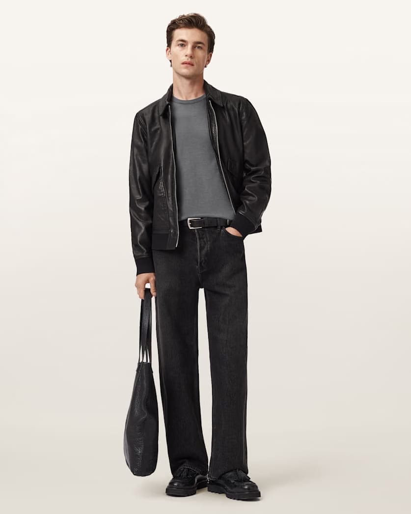 AllSaints Mode Merino Ramskull Sweater Asher Grey