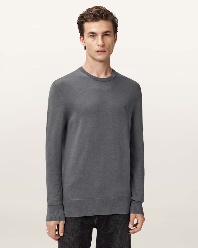 AllSaints Mode Merino Ramskull Sweater Asher Grey