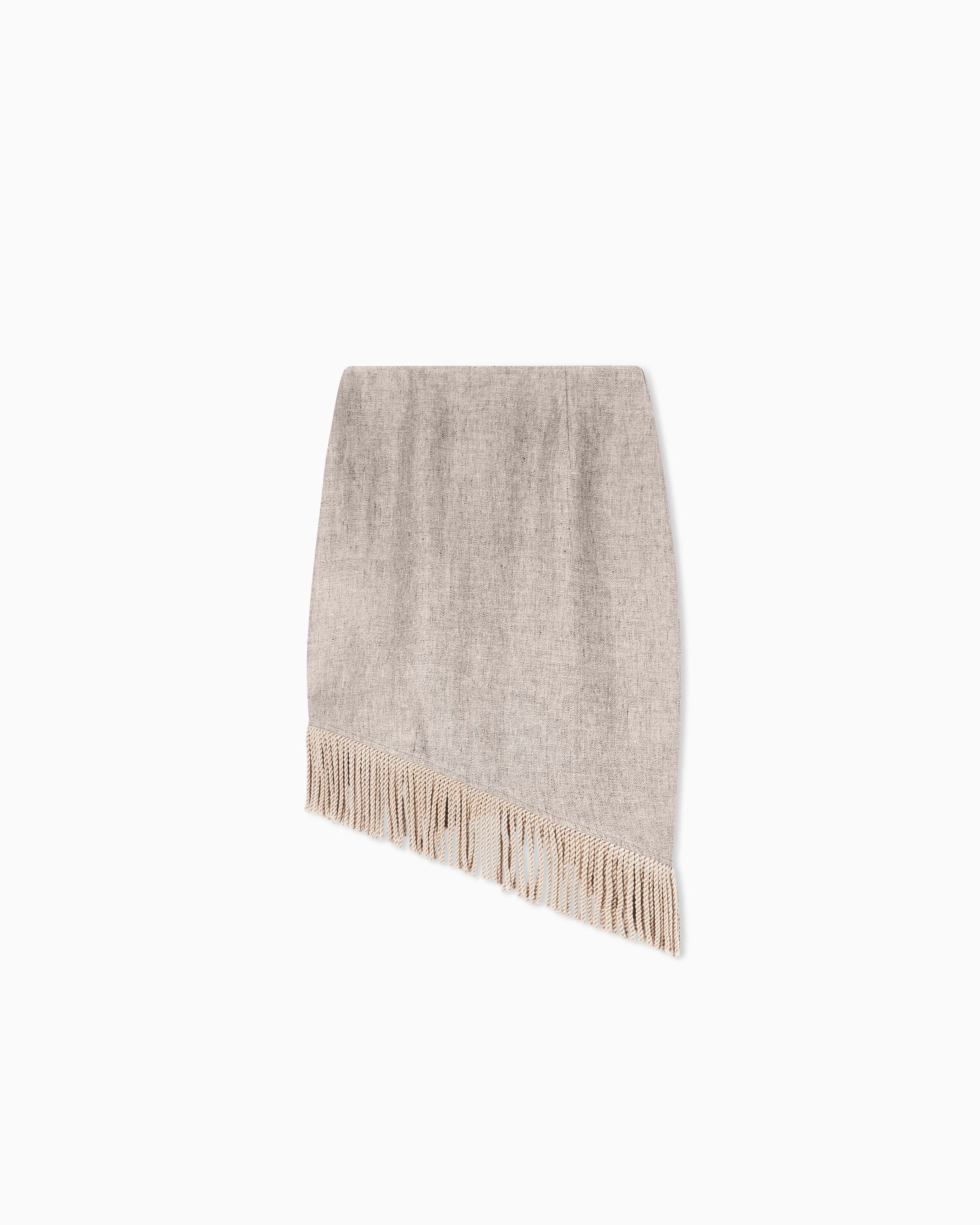 Emporio Armani Heavy linen canvas midi skirt