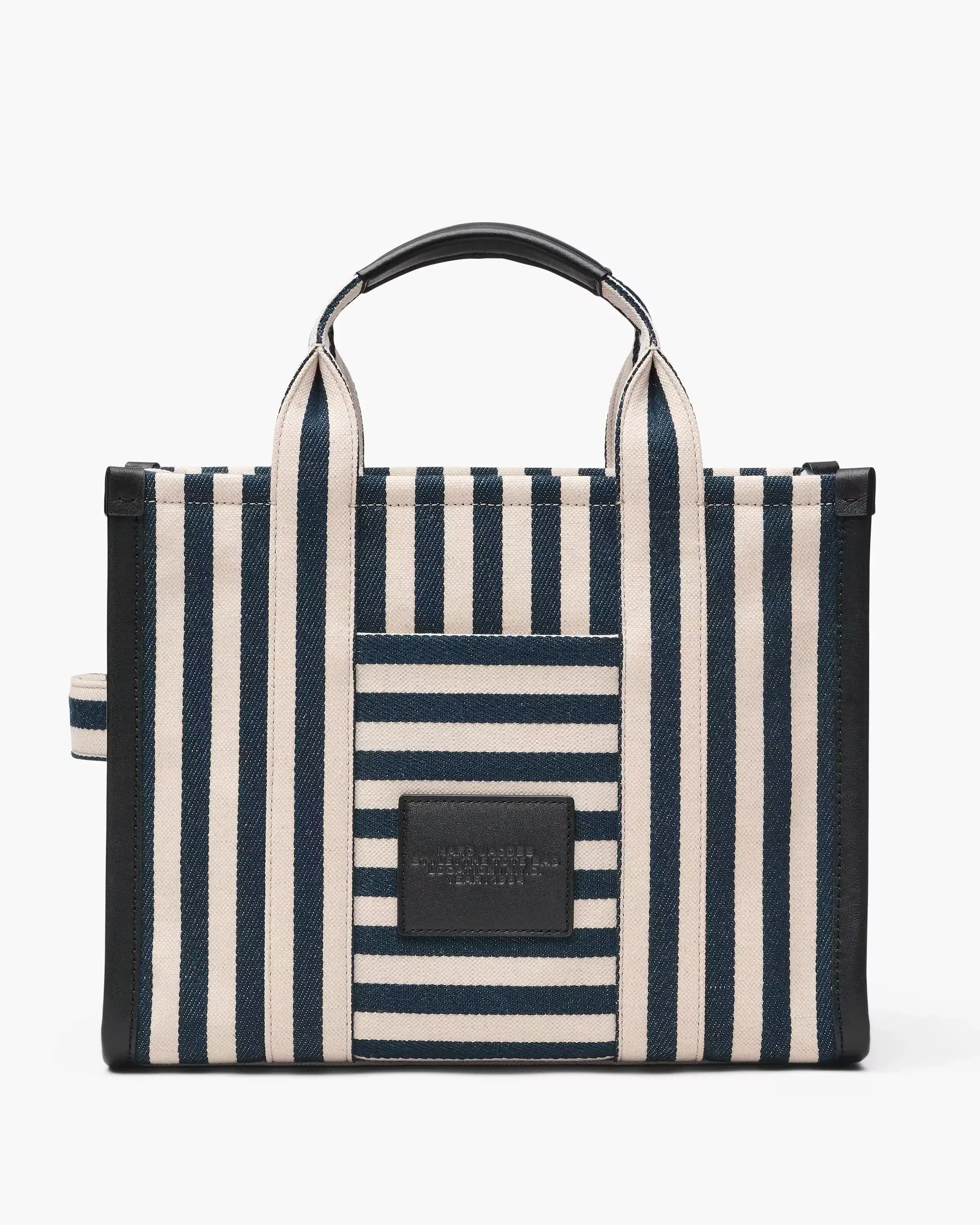 Marc Jacobs The Stripe Canvas Medium Tote Bag Blue Sea Multi