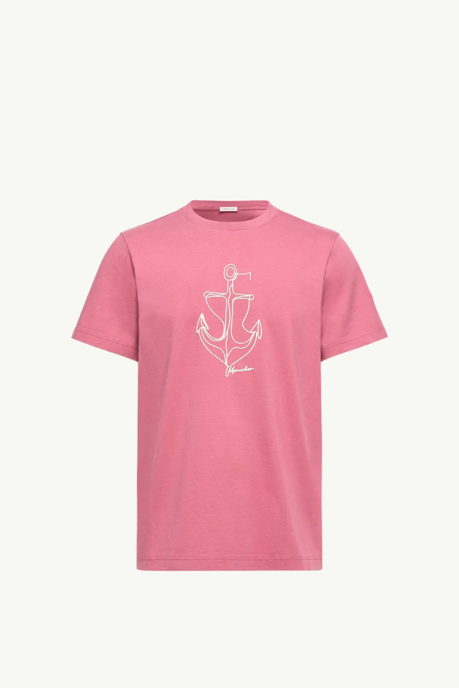 Moncler Embroidered Cotton T-Shirt Purple Purple