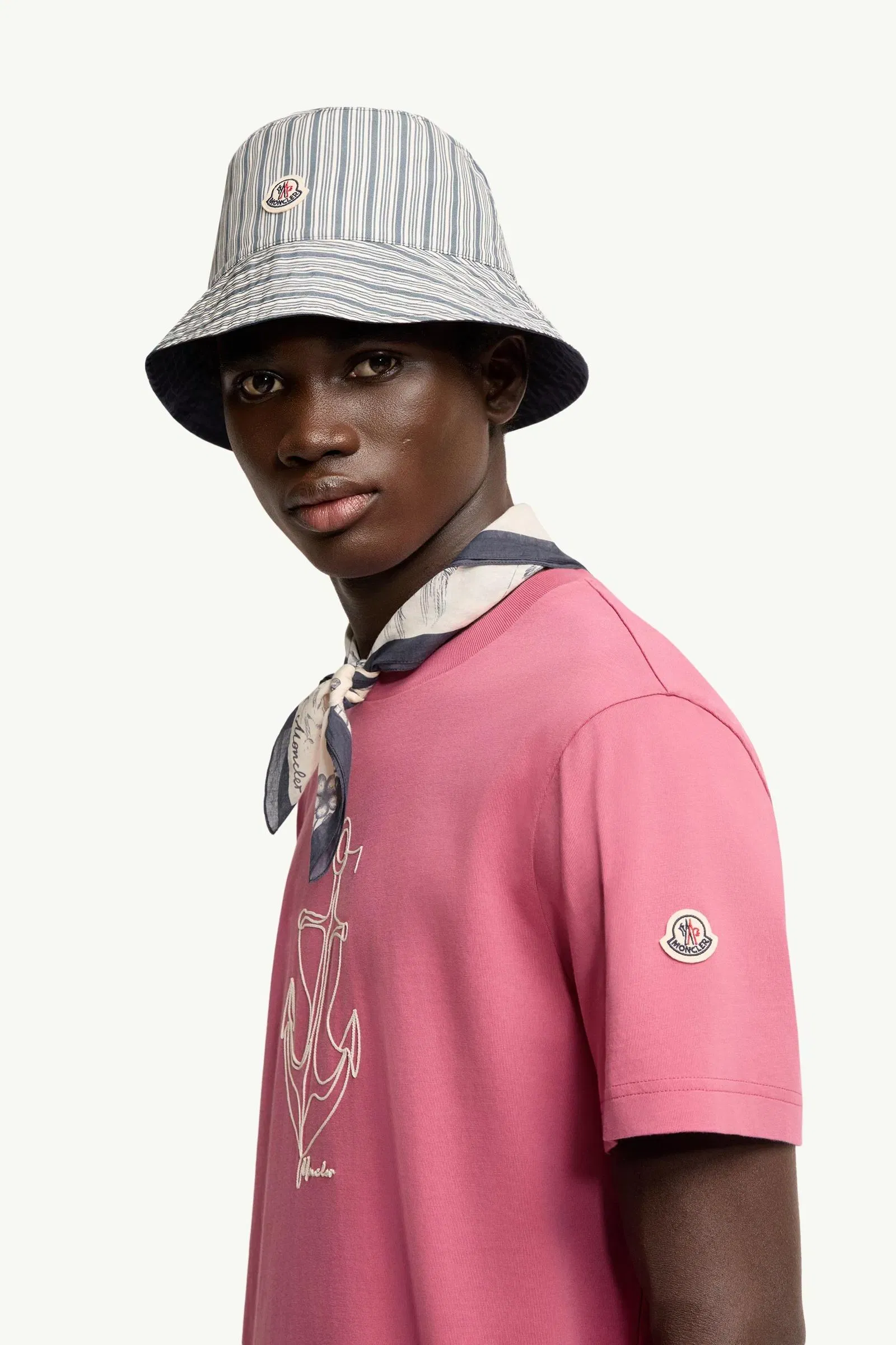 Moncler Embroidered Cotton T-Shirt Purple Purple