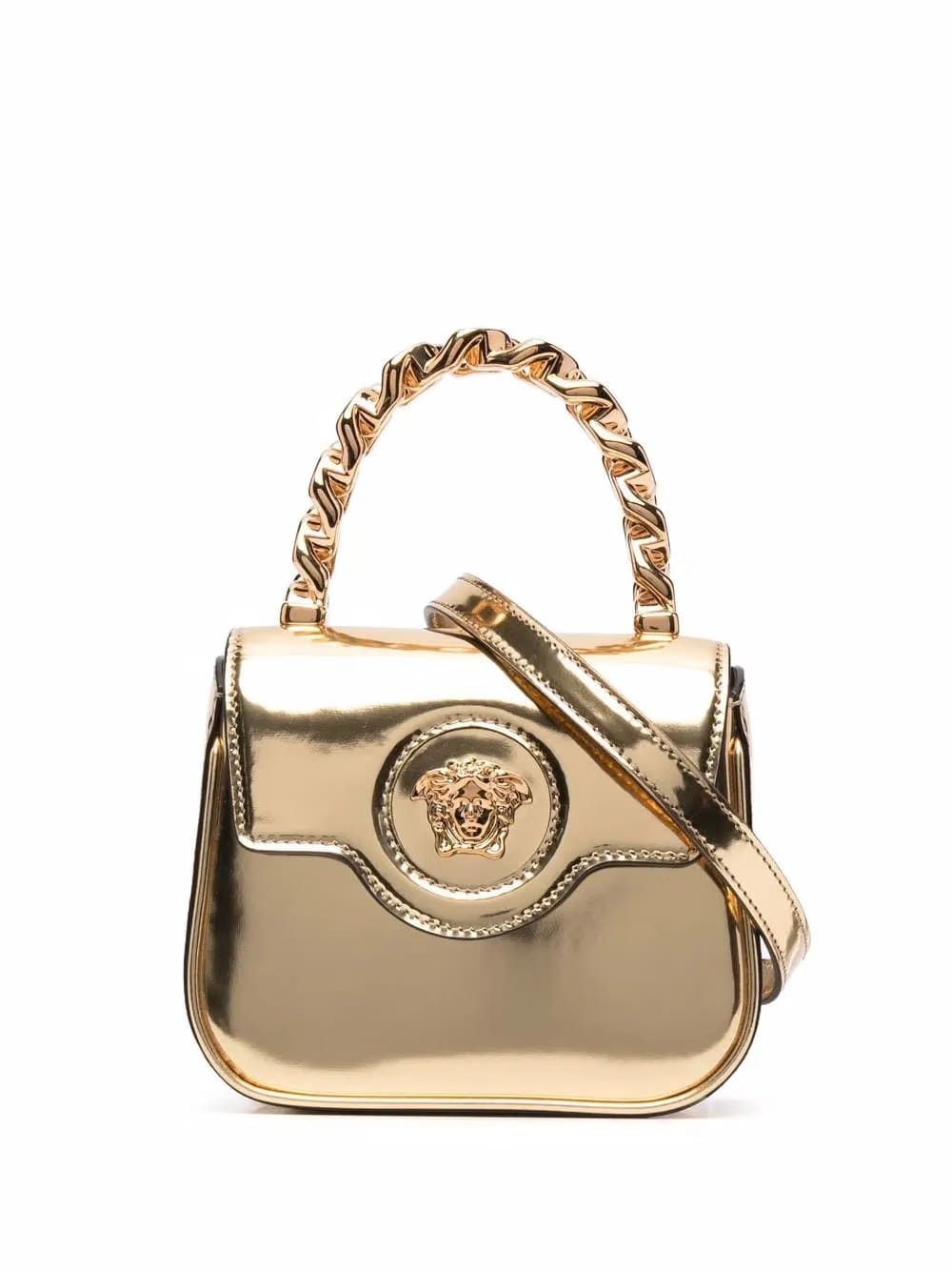 La Medusa patent-leather mini bag