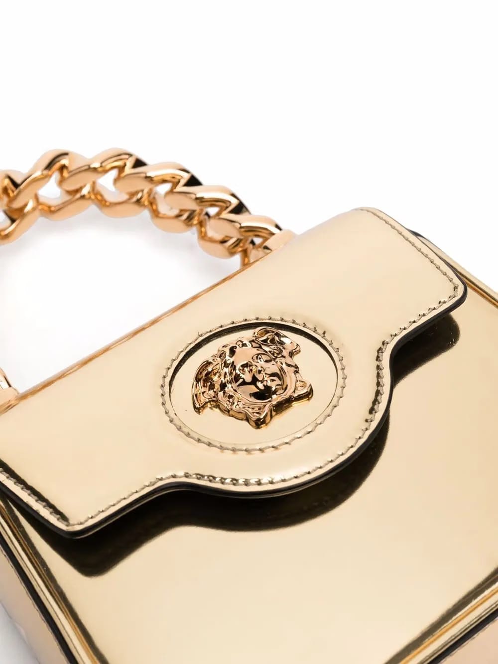 La Medusa patent-leather mini bag