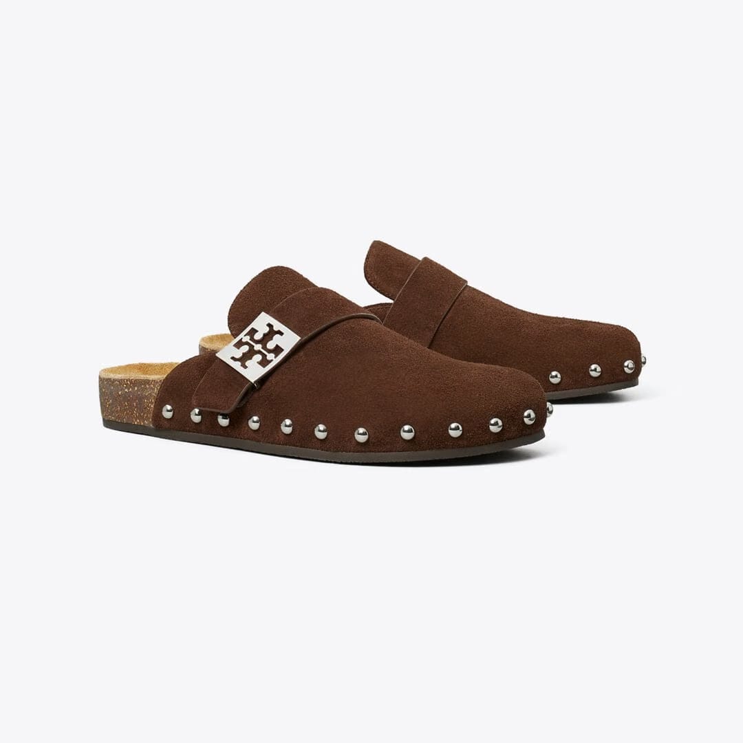 Tory Burch Mellow Studded Mule DARK COCOA / SILVER