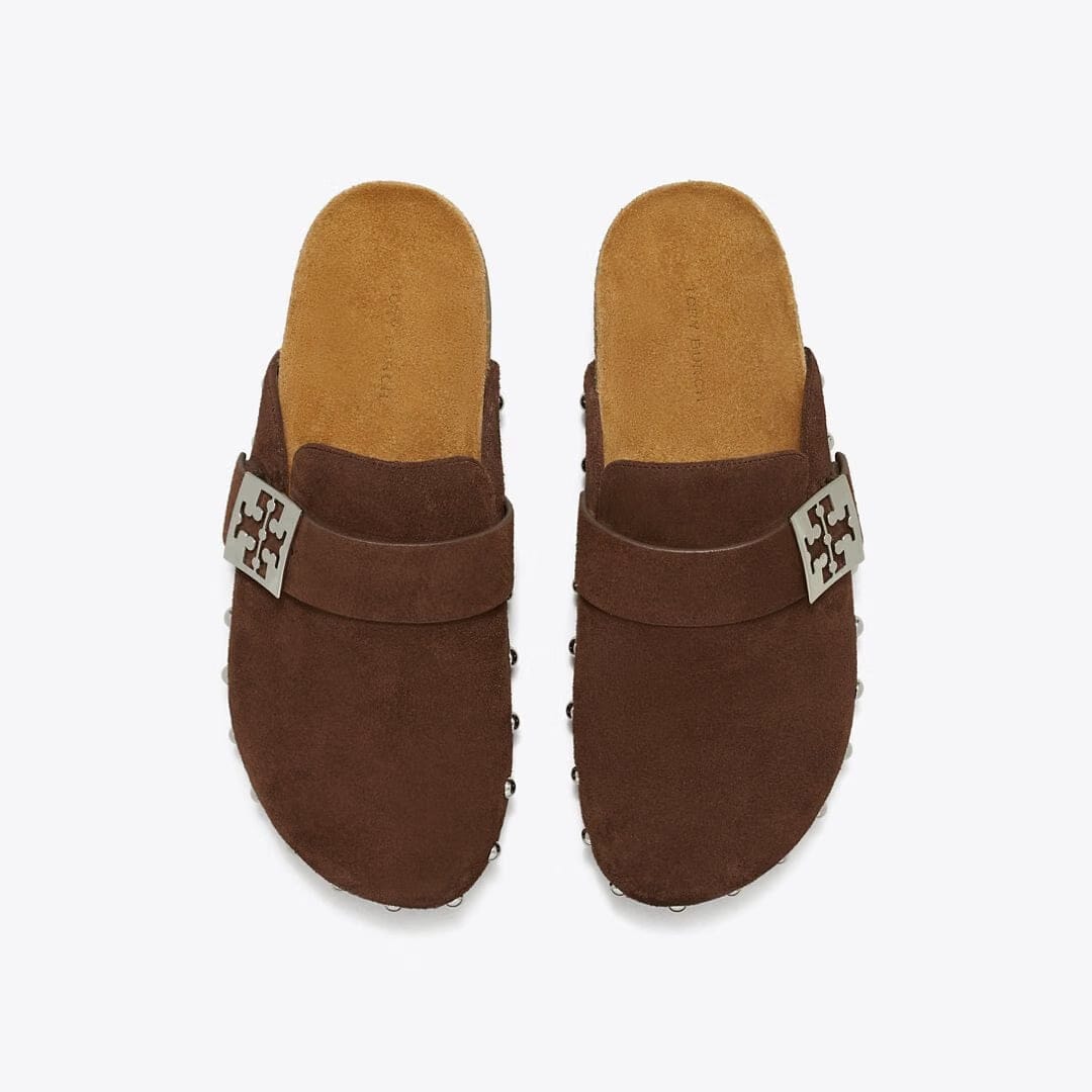 Tory Burch Mellow Studded Mule DARK COCOA / SILVER